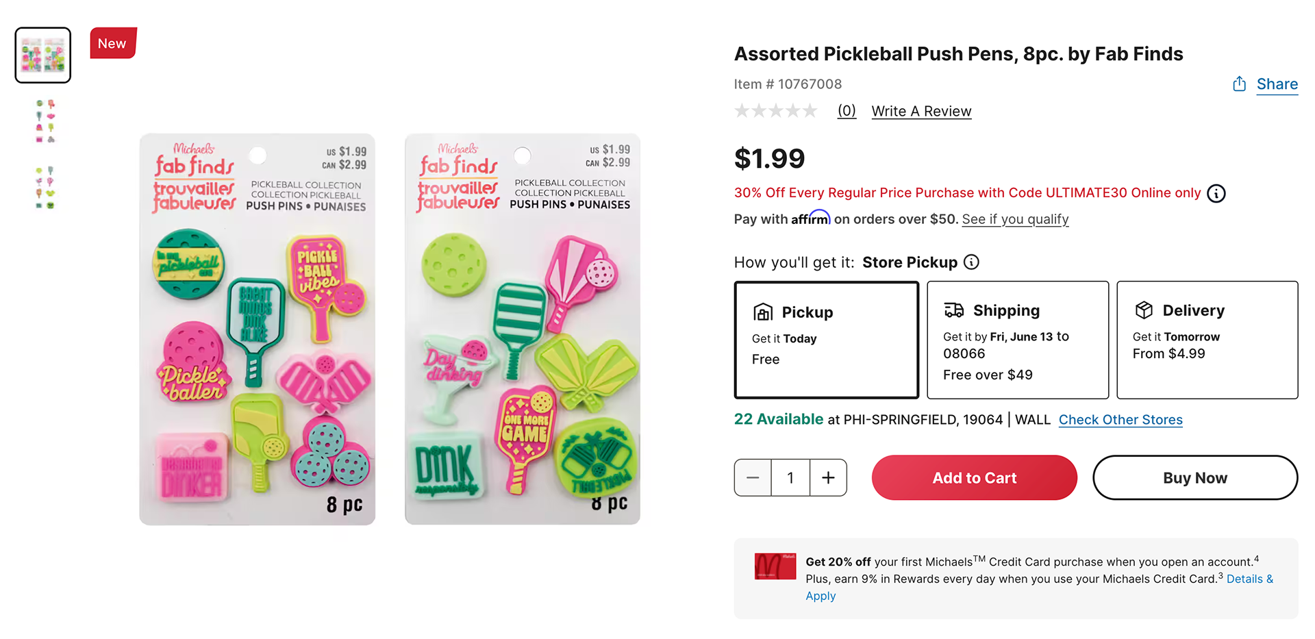 Product Listing on Michaels.com