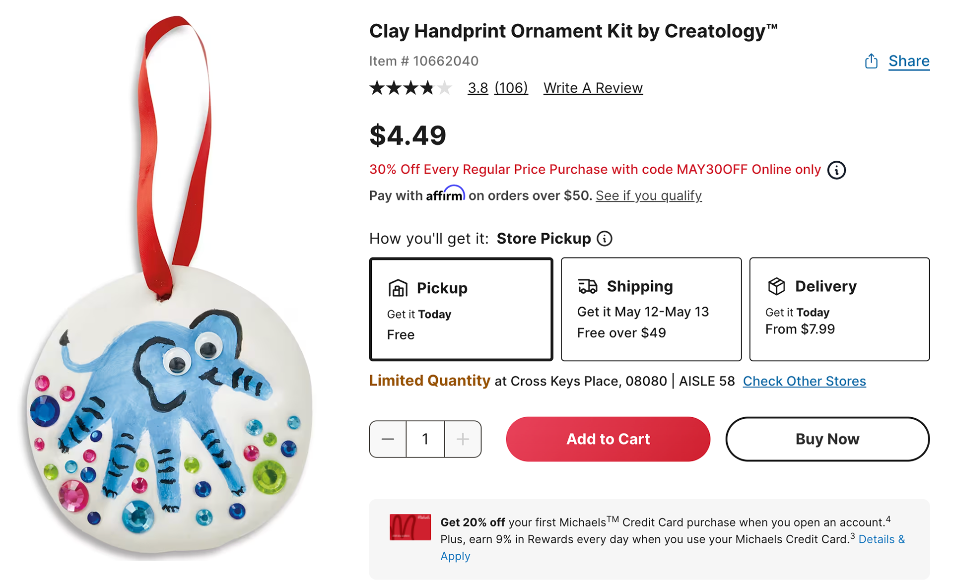 Product Listing on Michaels.com