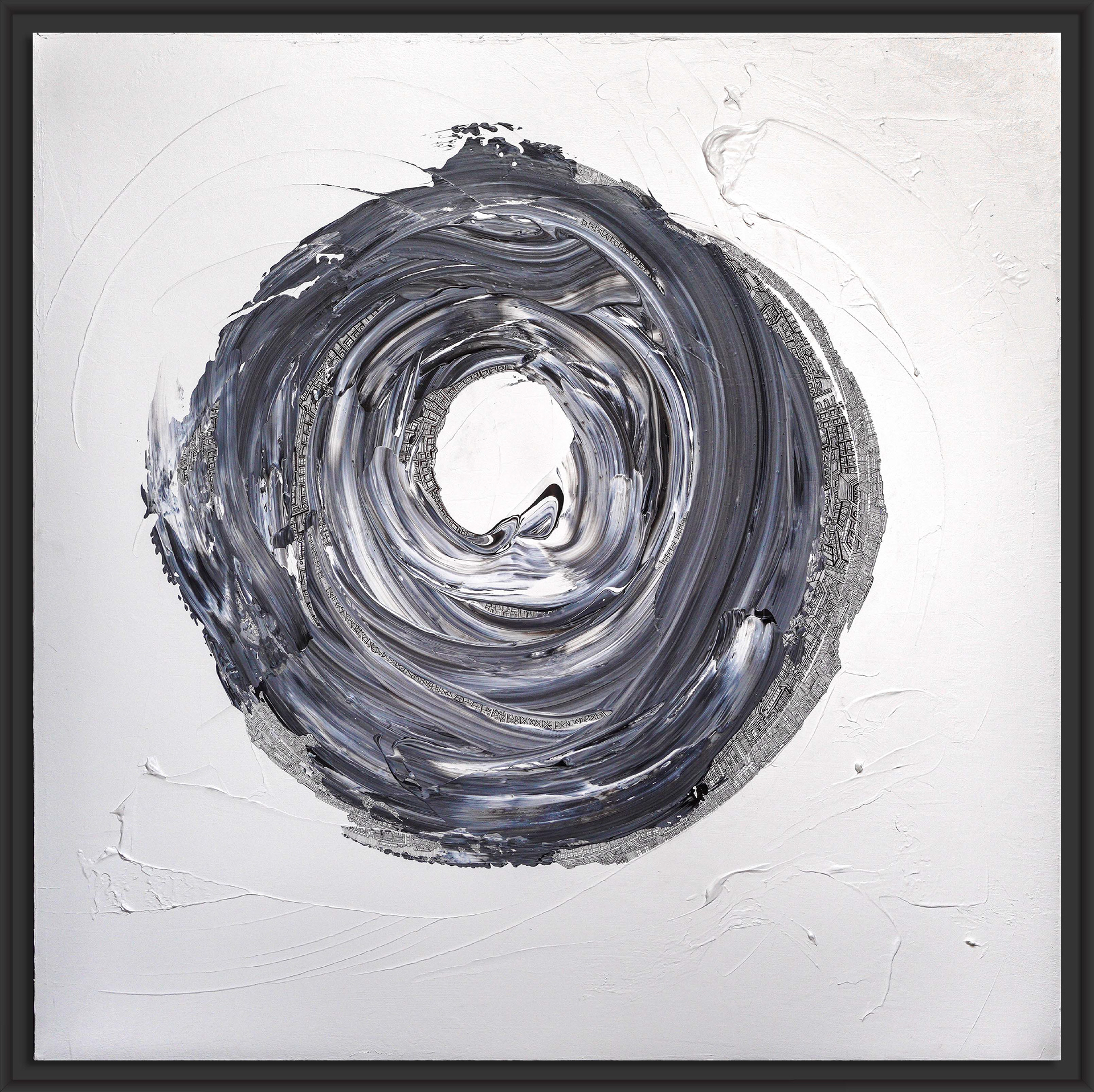 Tuval üzerine Akrilik Siyah Mürekkep / Acyrlic on Canvas & black ink 110cm X 110cm