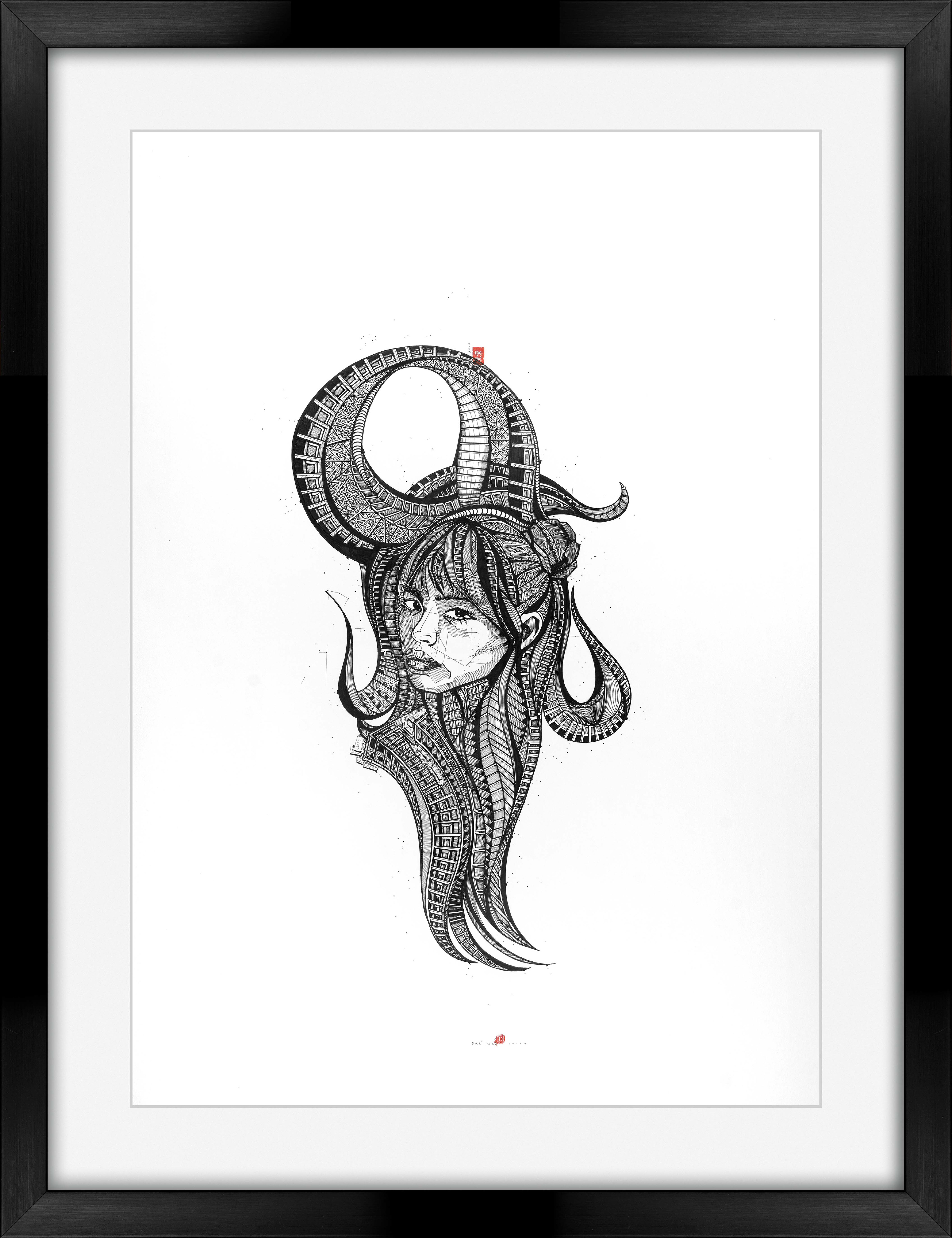 Kağıt üzerine   Siyah Mürekkep /  Black ink On Paper  100cm X 70cm