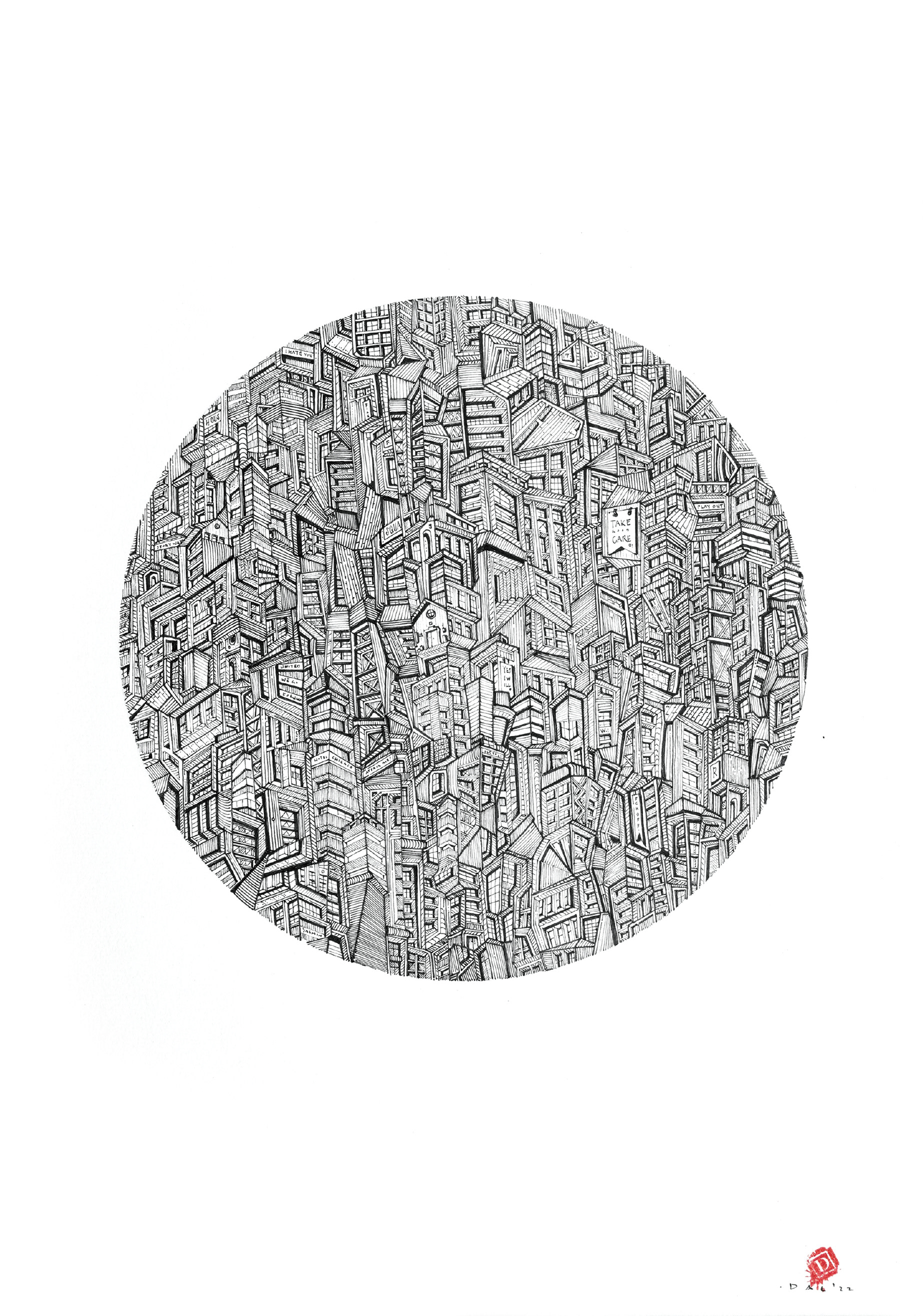 Kağıt üzerine Siyah Mürekkep / Rapido On Paper 30cm X 42cm