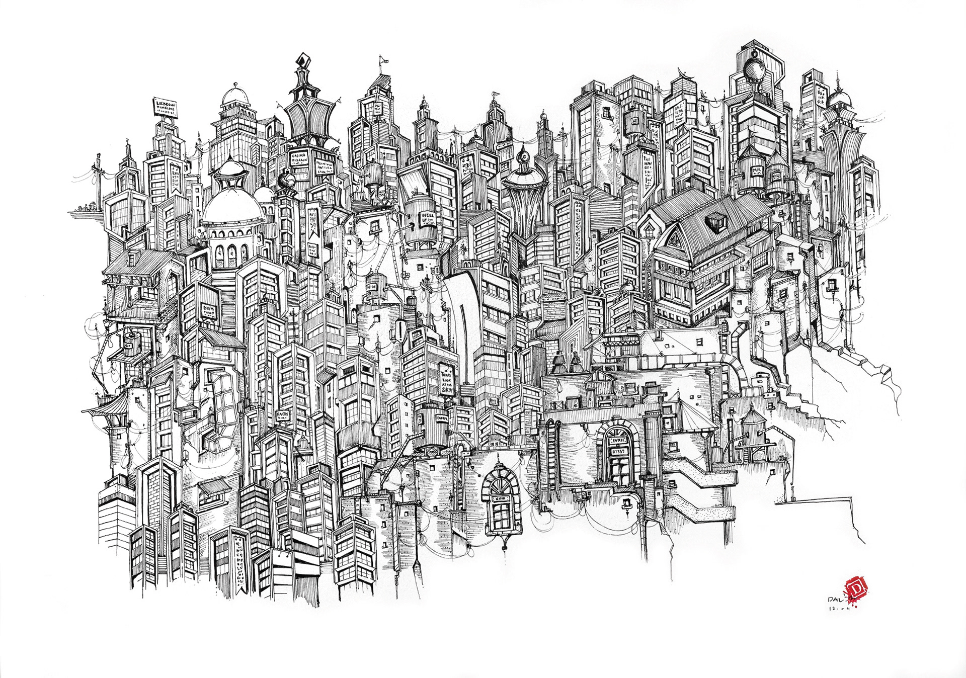 Kağıt üzerine Siyah Mürekkep / black ink On Paper 30cm X 40cm