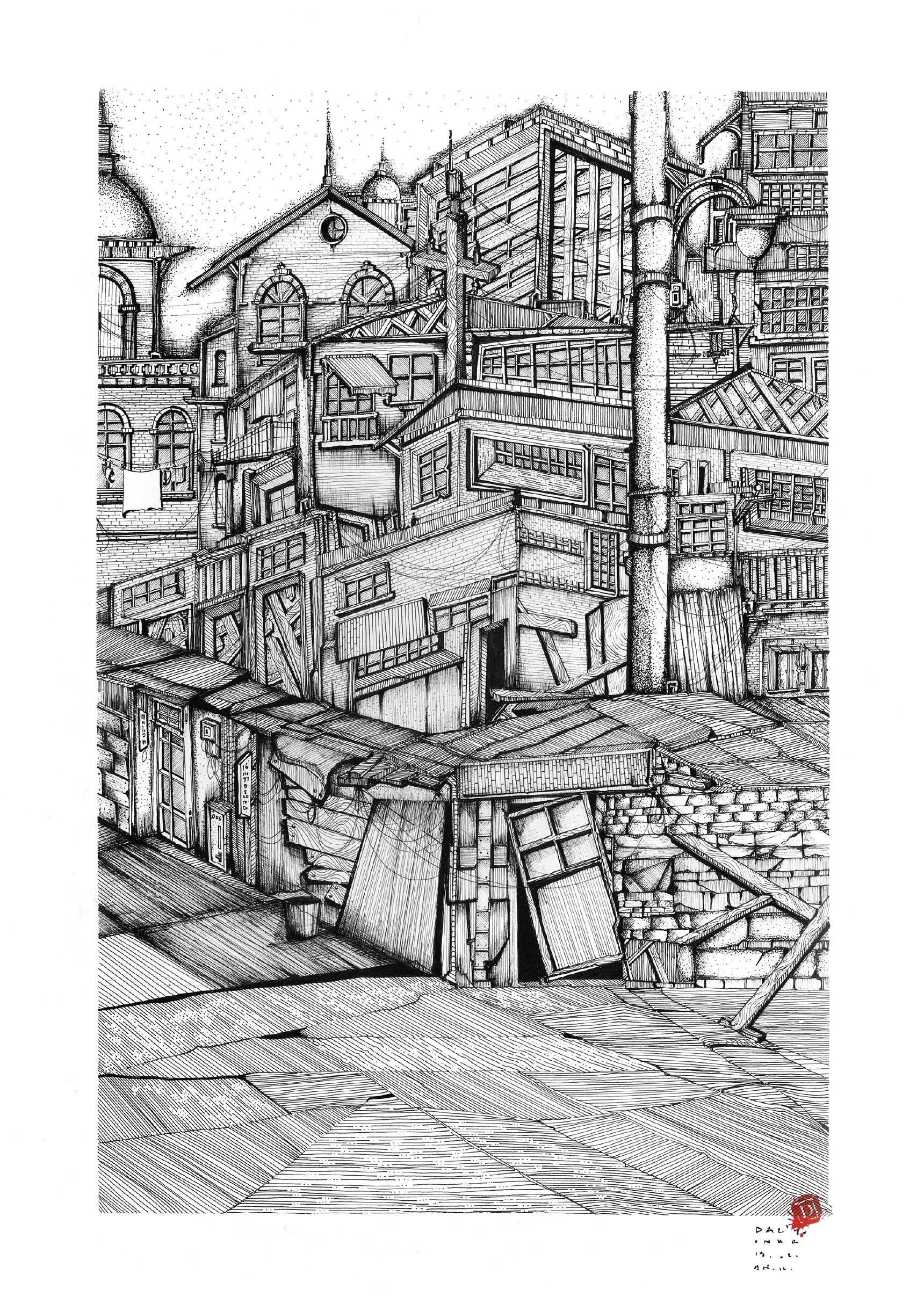 Kağıt üzerine Siyah Mürekkep / black ink On Paper 30cm X 40cm