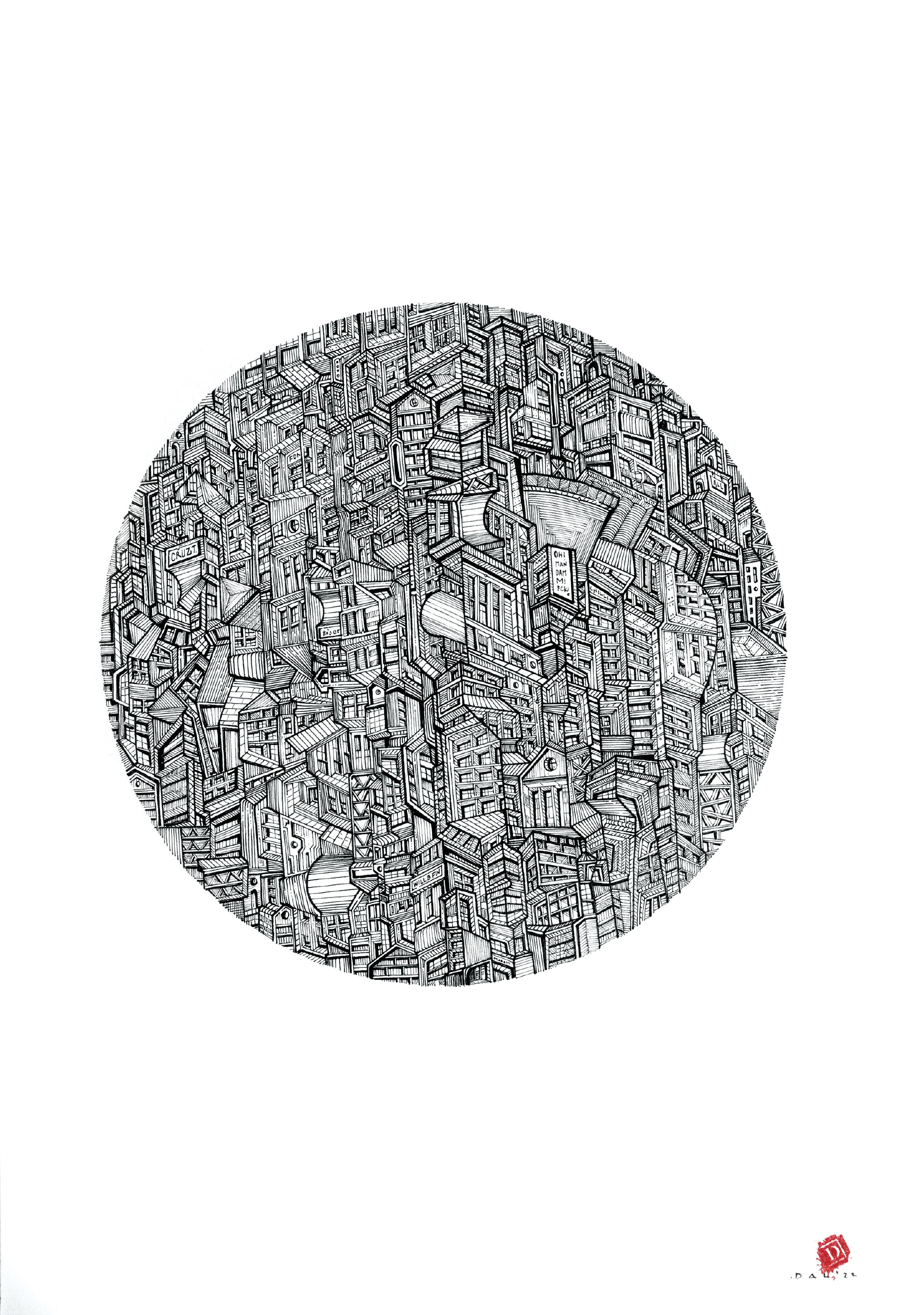 Kağıt üzerine Siyah Mürekkep / Rapido On Paper 30cm X 42cm