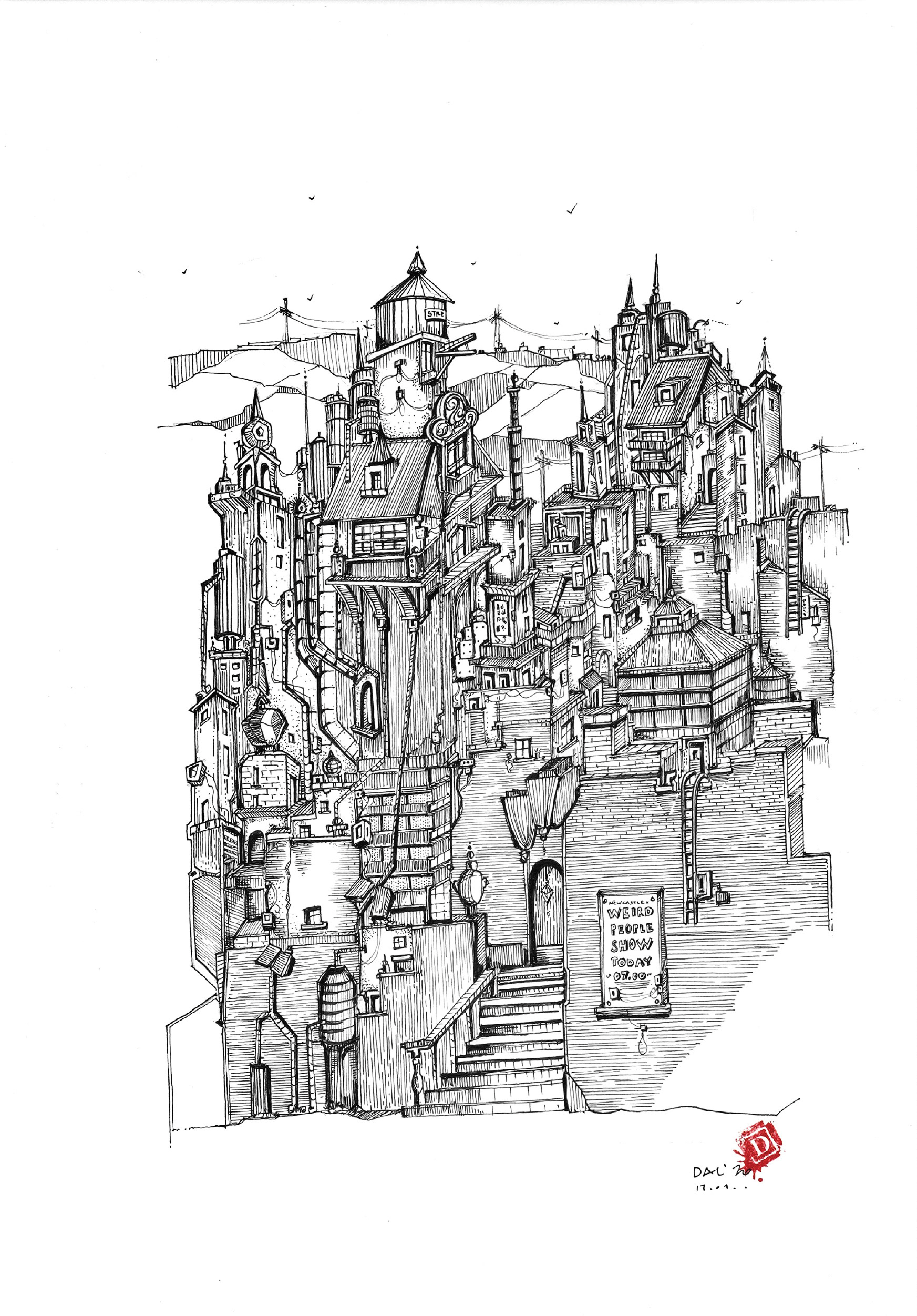 Kağıt üzerine Siyah Mürekkep / black ink On Paper 30cm X 40cm