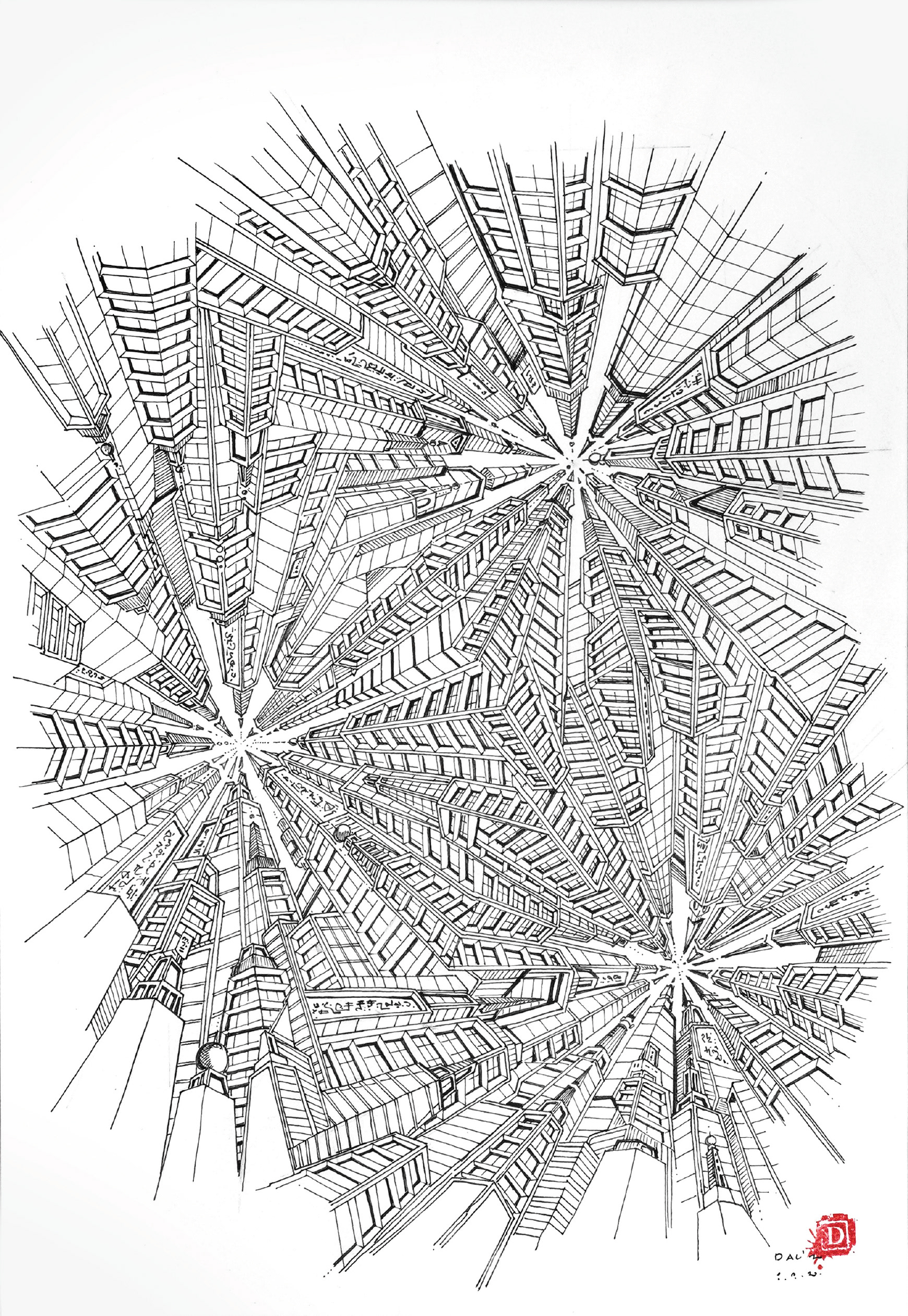 Kağıt üzerine Siyah Mürekkep / black ink On Paper 30cm X 40cm
