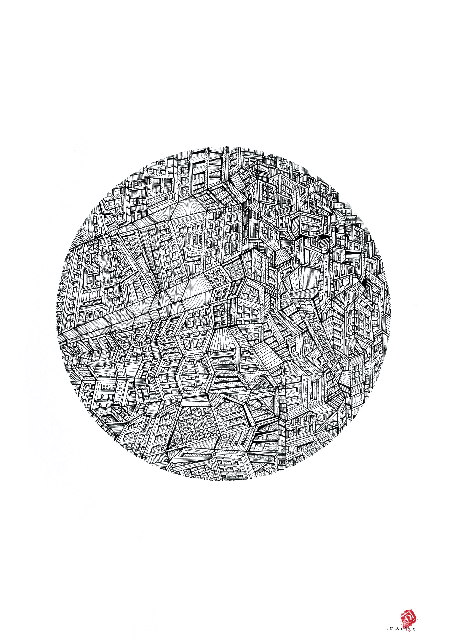 Kağıt üzerine Siyah Mürekkep / Rapido On Paper 30cm X 42cm