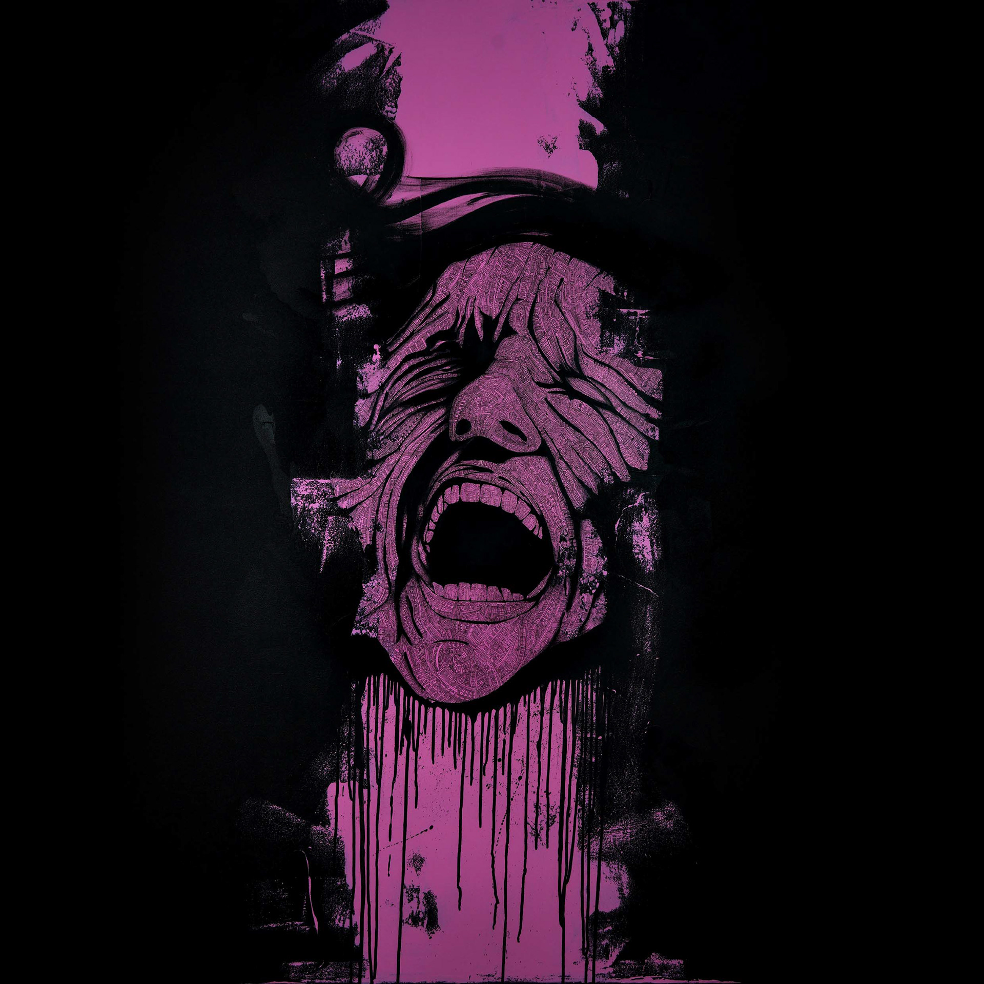 Tuval  üzerine Akrilik Siyah Mürekkep /  Acyrlic on Canvas  & black ink  160cm X 160cm