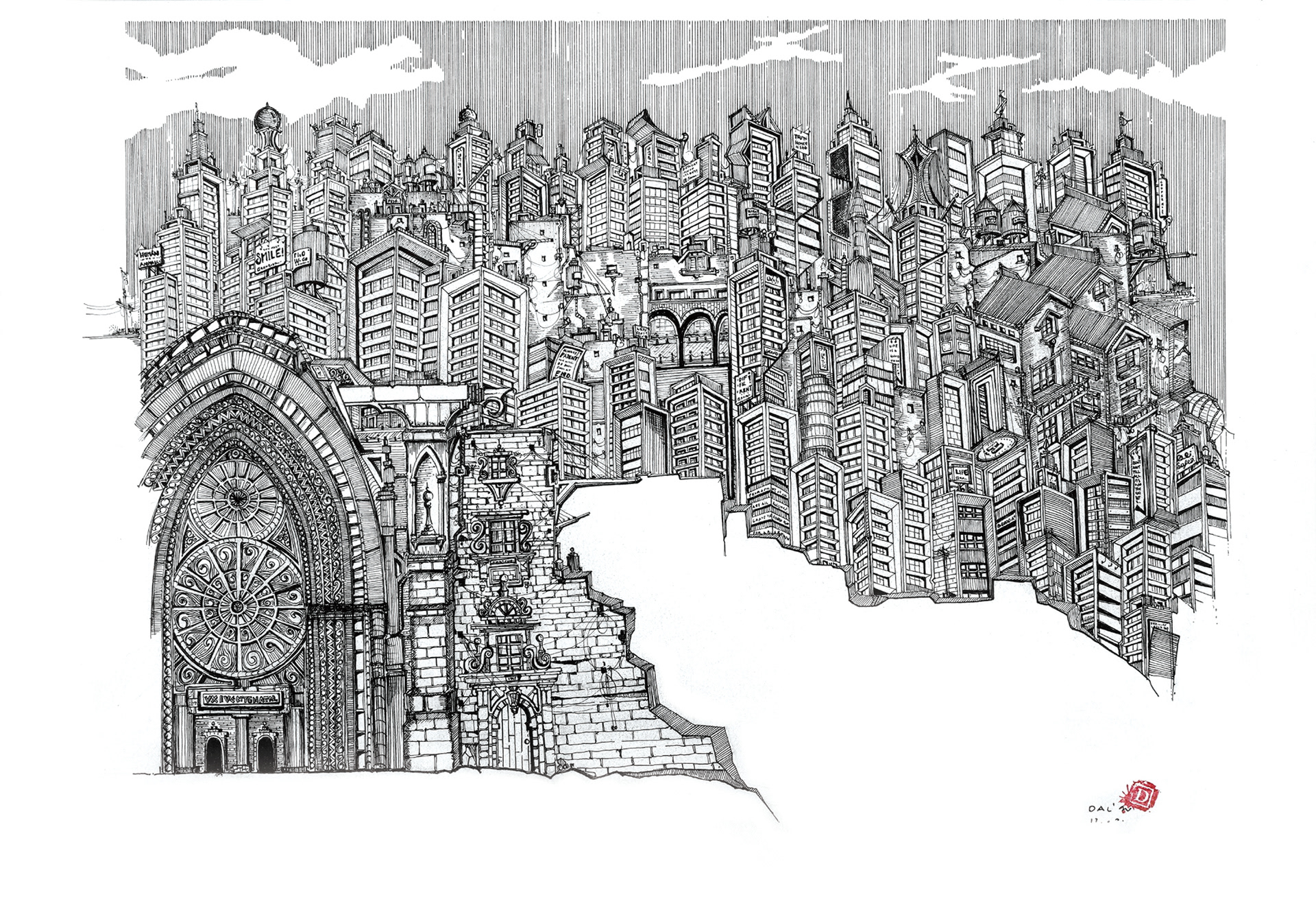 Kağıt üzerine Siyah Mürekkep / black ink On Paper 30cm X 40cm