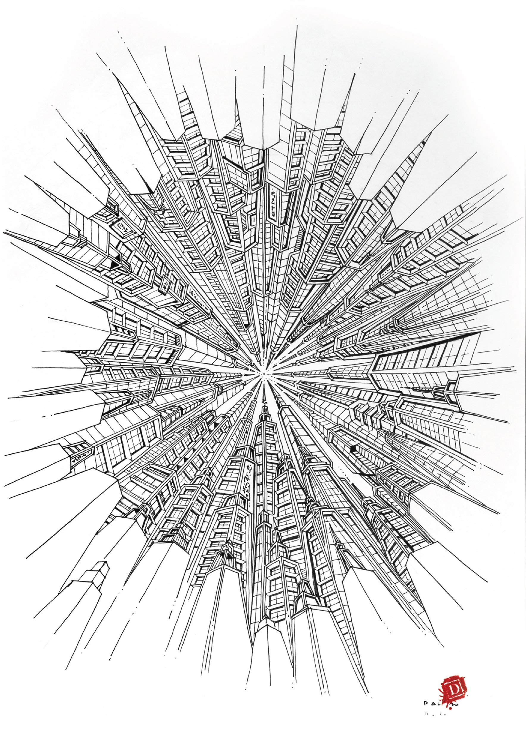 Kağıt üzerine Siyah Mürekkep / black ink On Paper 30cm X 40cm