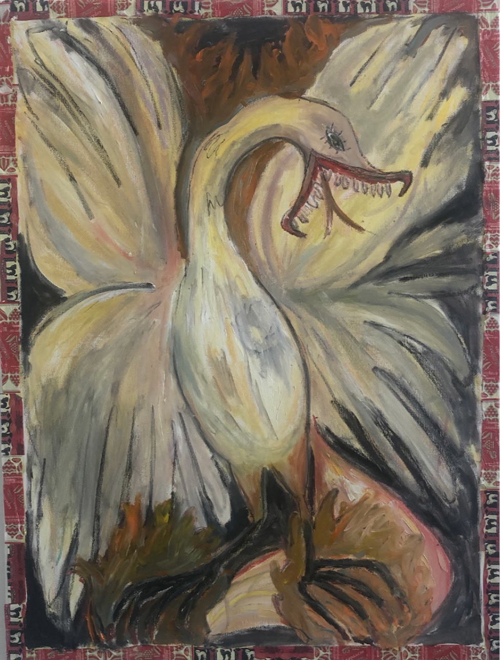 Firebird, 2021 80x60 mixed technique on canvas