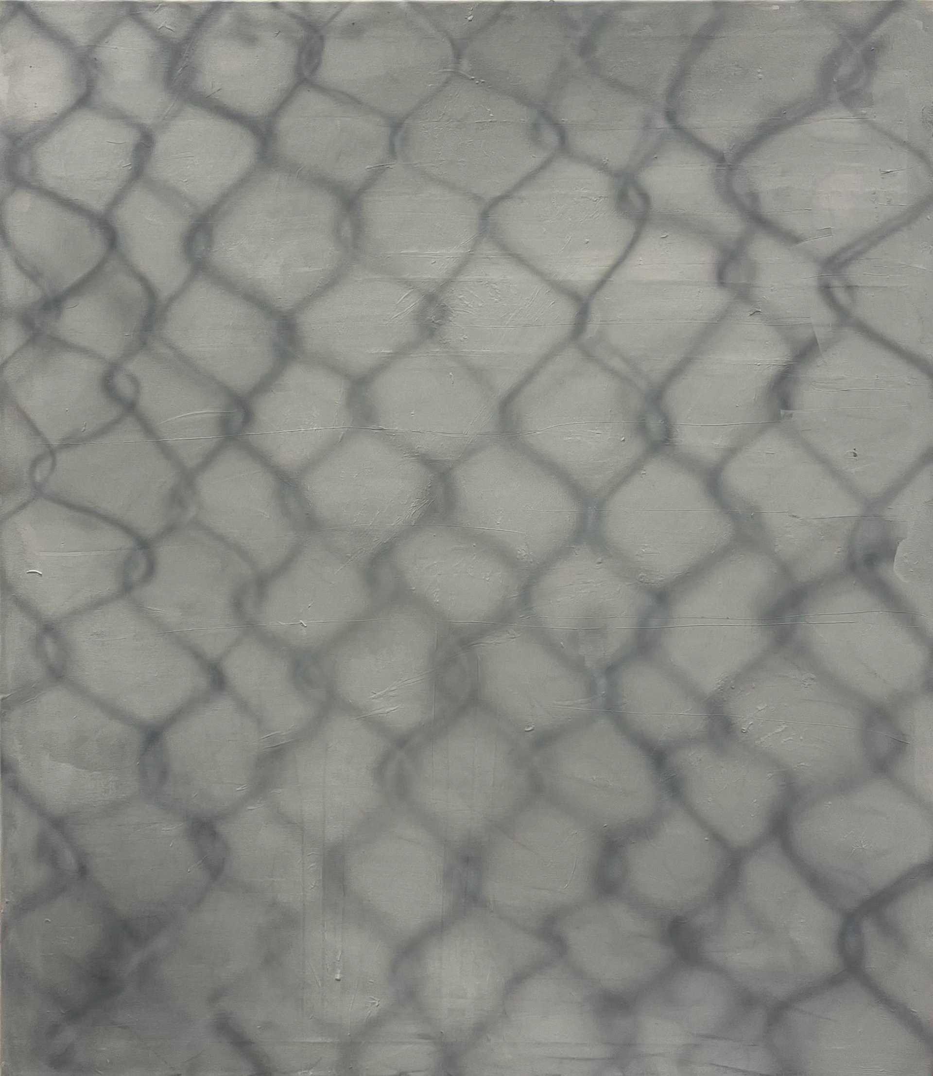 behind the fence, 119x105, oil and acryl on canvas