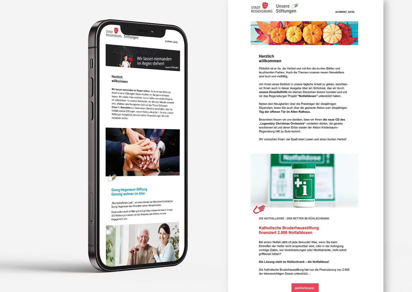 Newsletter der Stiftungen: Konzeption und Umsetzung