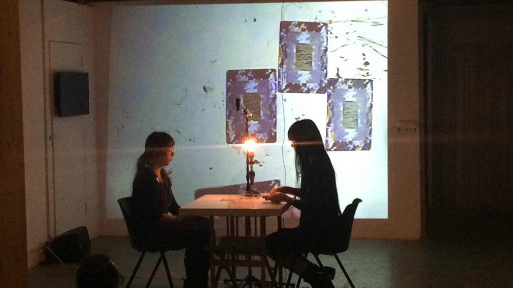 The Interpreter Tarot card reading performance with Nissa Nishikawa at 3459, RELAPSE/FLUX, London NY 18 Aug 2016 