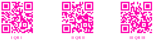 QR codes from the work, suggested to watch on YOUTUBE app on your device