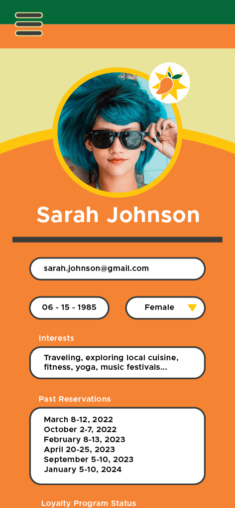 Mobile App Screen - Profile