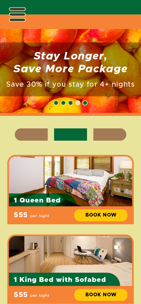 Mobile App Screen - Hotel Rooms