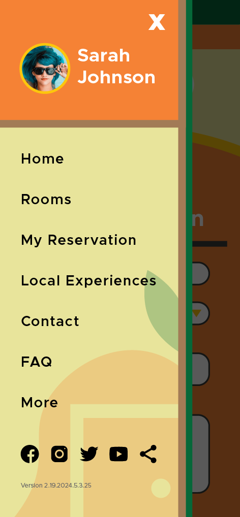 Mobile App Screen - Side Menu