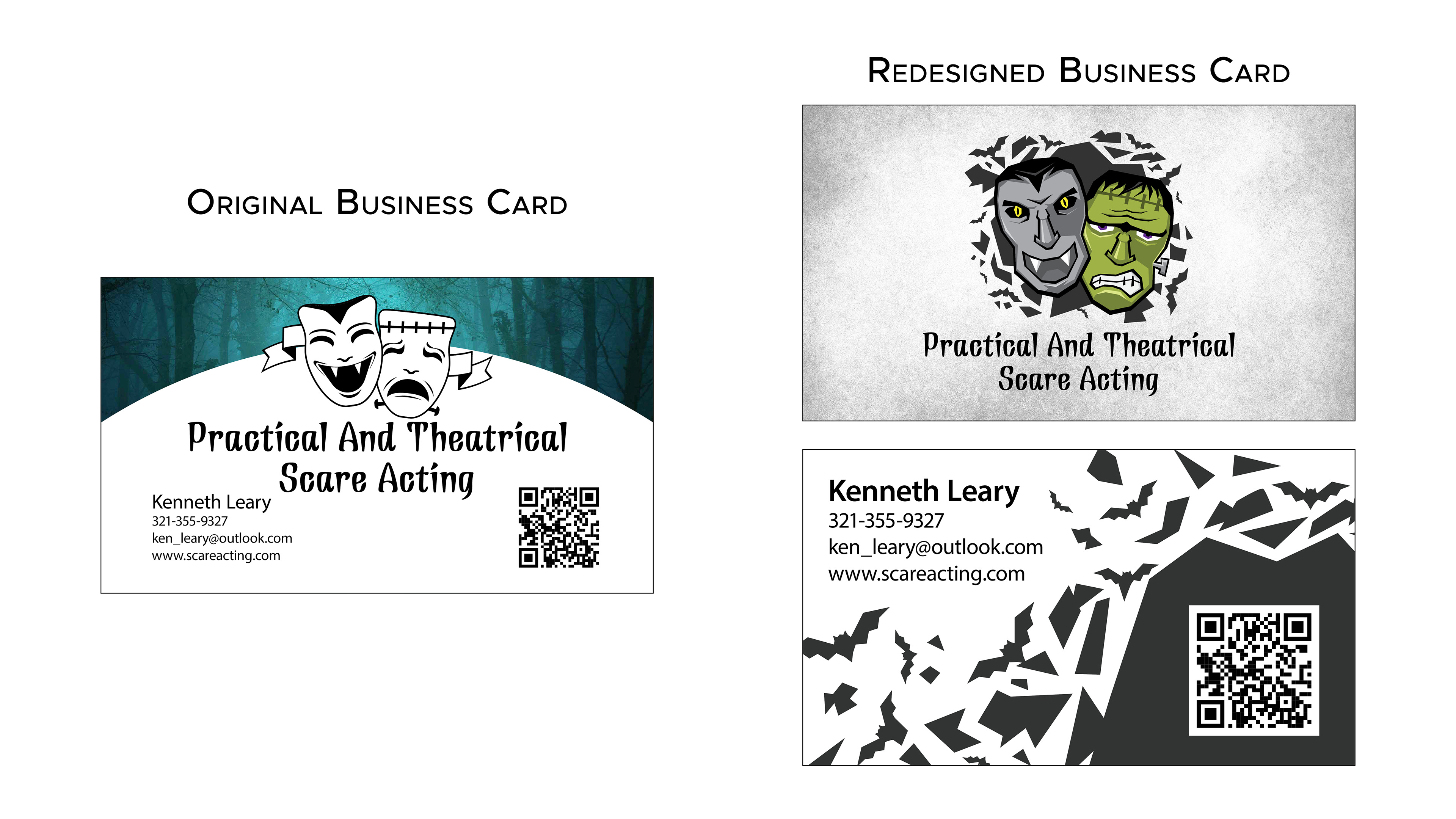 Business Card Comparison (Original vs Redesigned)