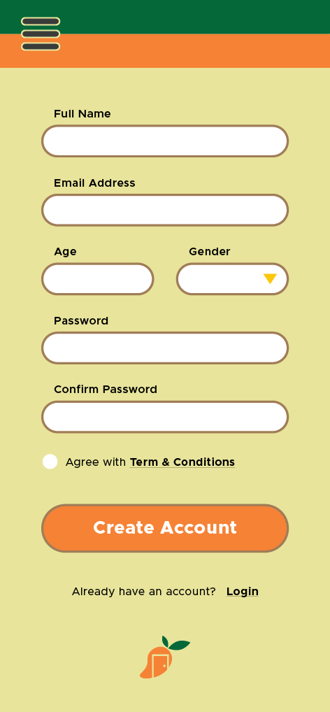 Mobile App Screen - Sign Up