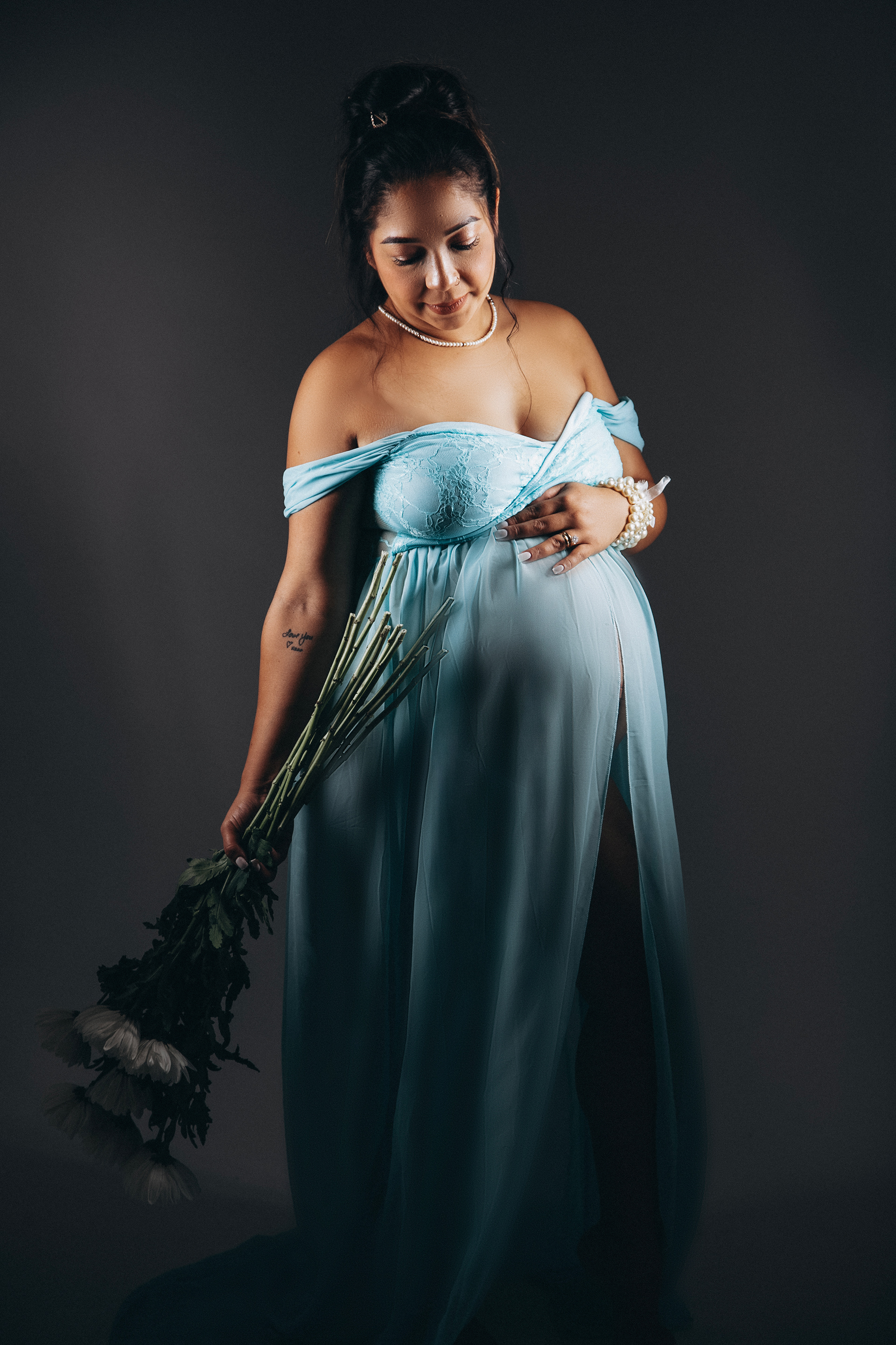 Baby Blue Maternity Gown (S-L) $25