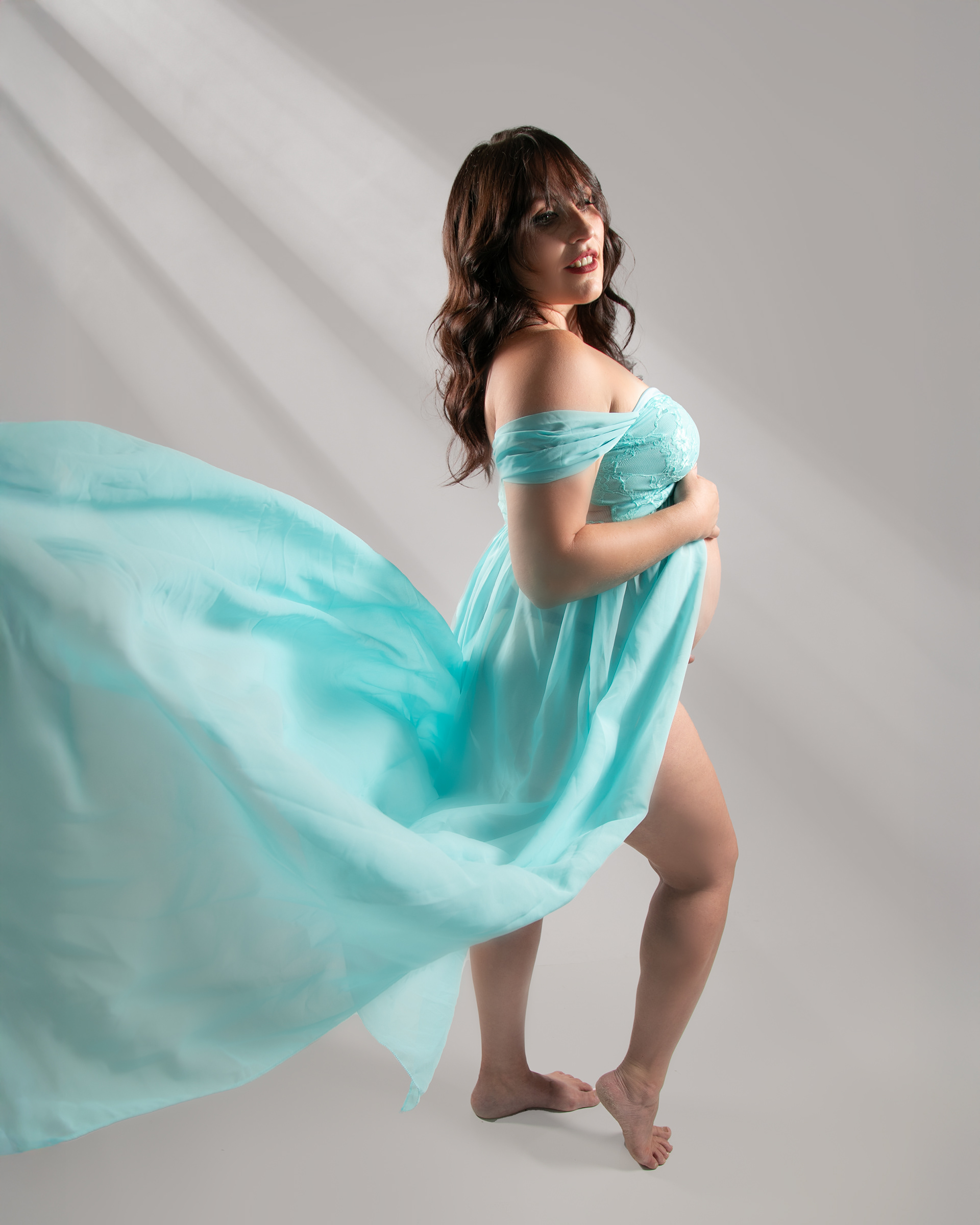 Baby Blue Maternity Gown (S-L) $25
