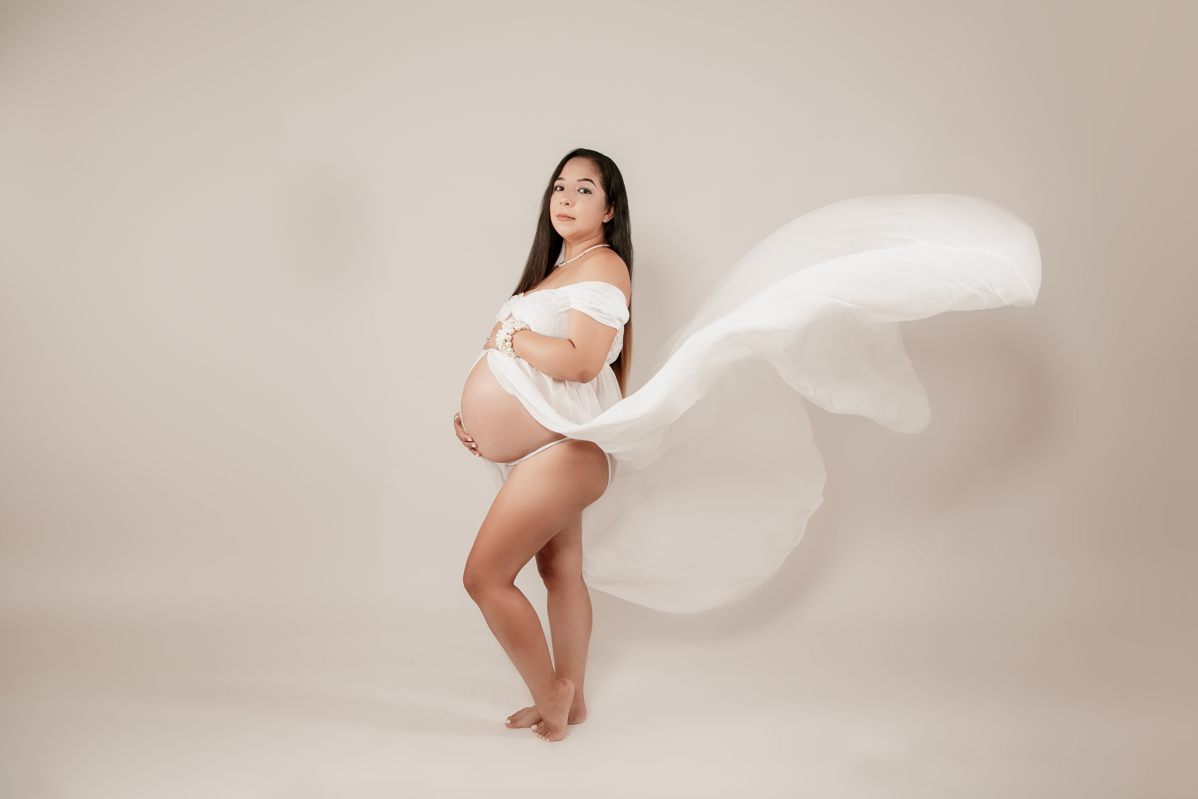 Whitee Maternity Gown (Fits S-L) $25