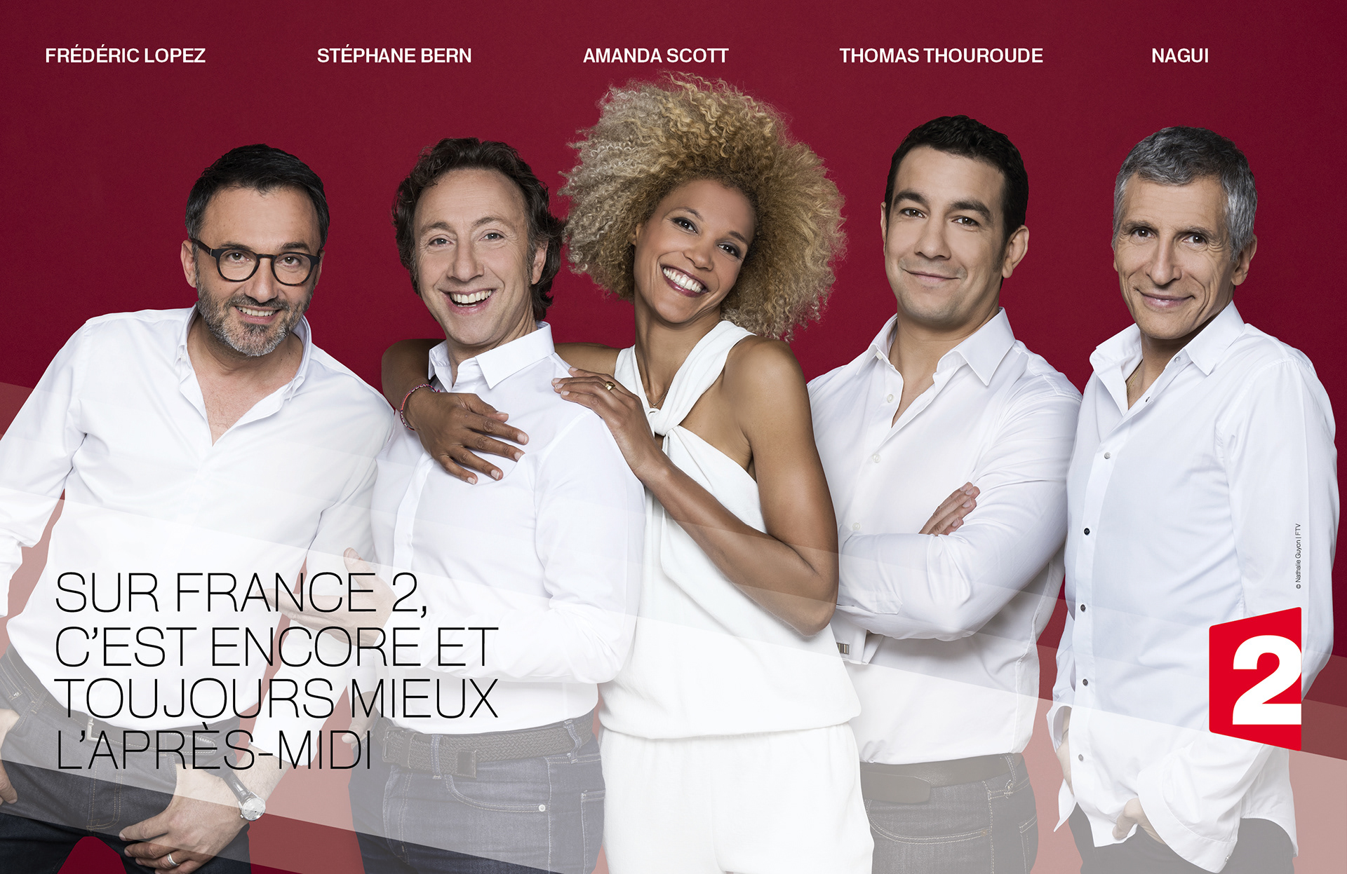 Frédéric Lopez, Stéphane Bern, Amanda Scott, Thomas Thouroude, Nagui