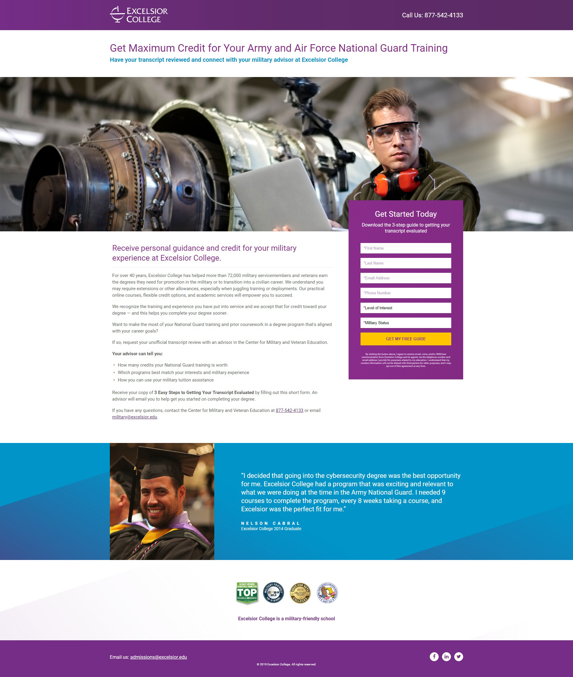 Army and Air Force Credit Landing Page