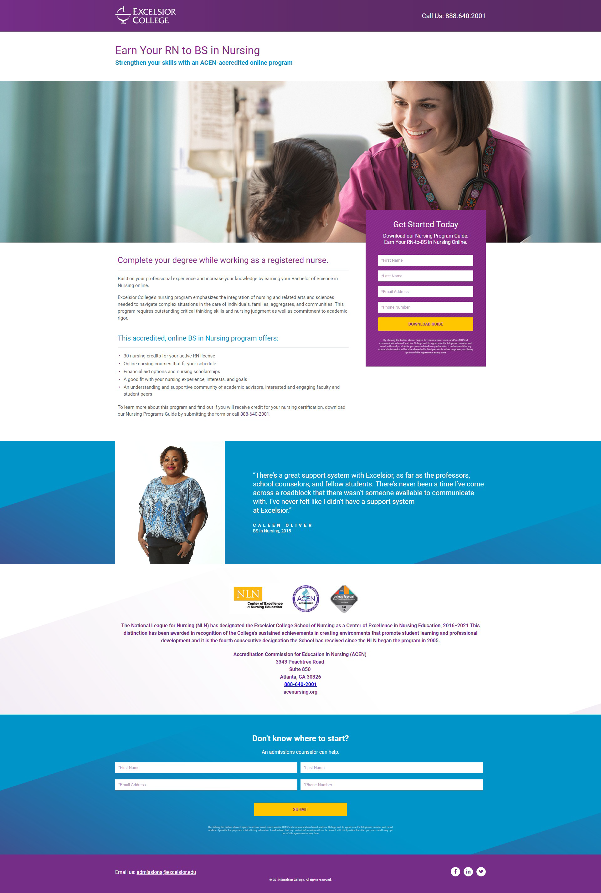 RN to BS in Nursing Landing Page