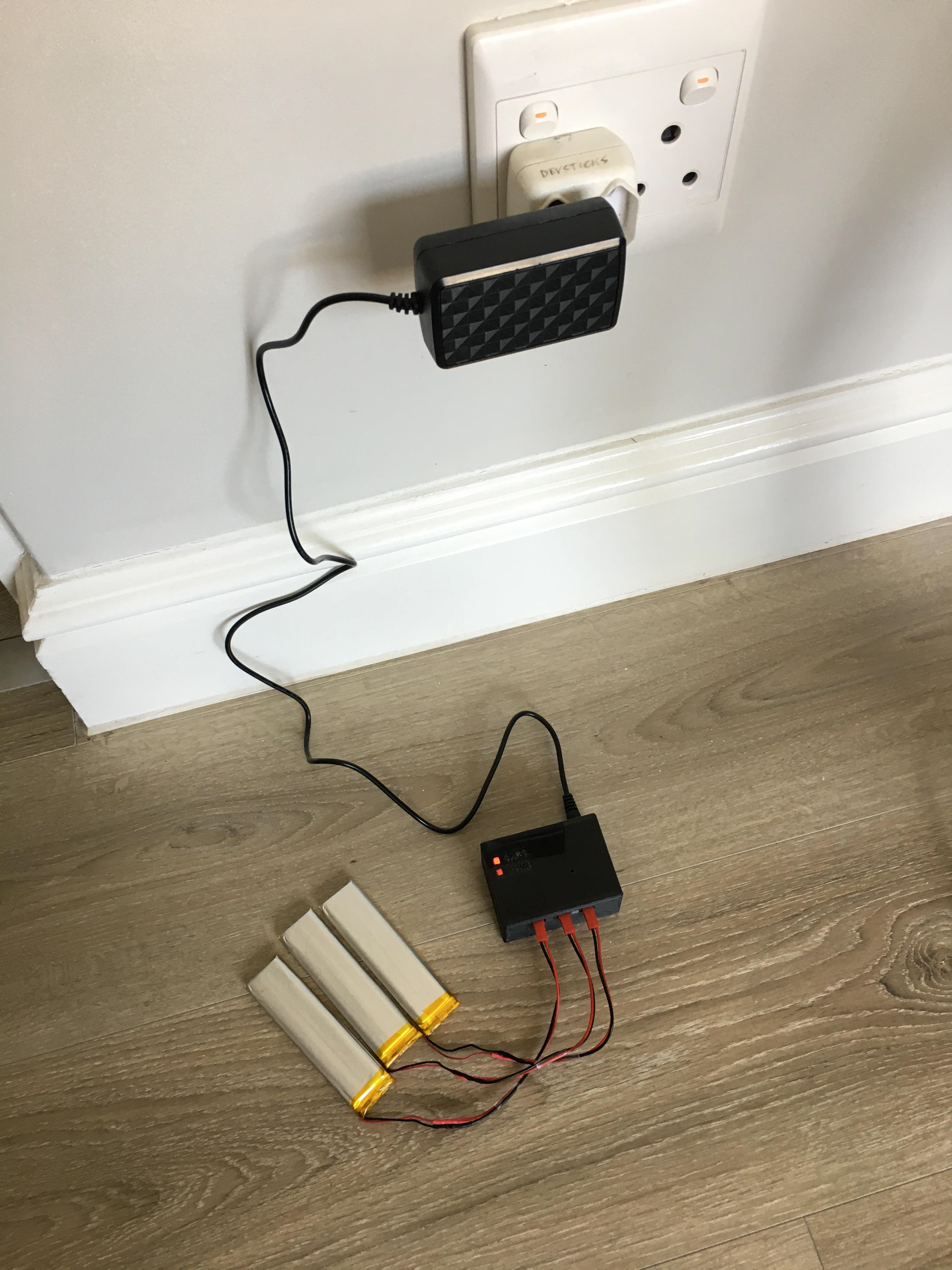 The whole setup, including the 12V wall module