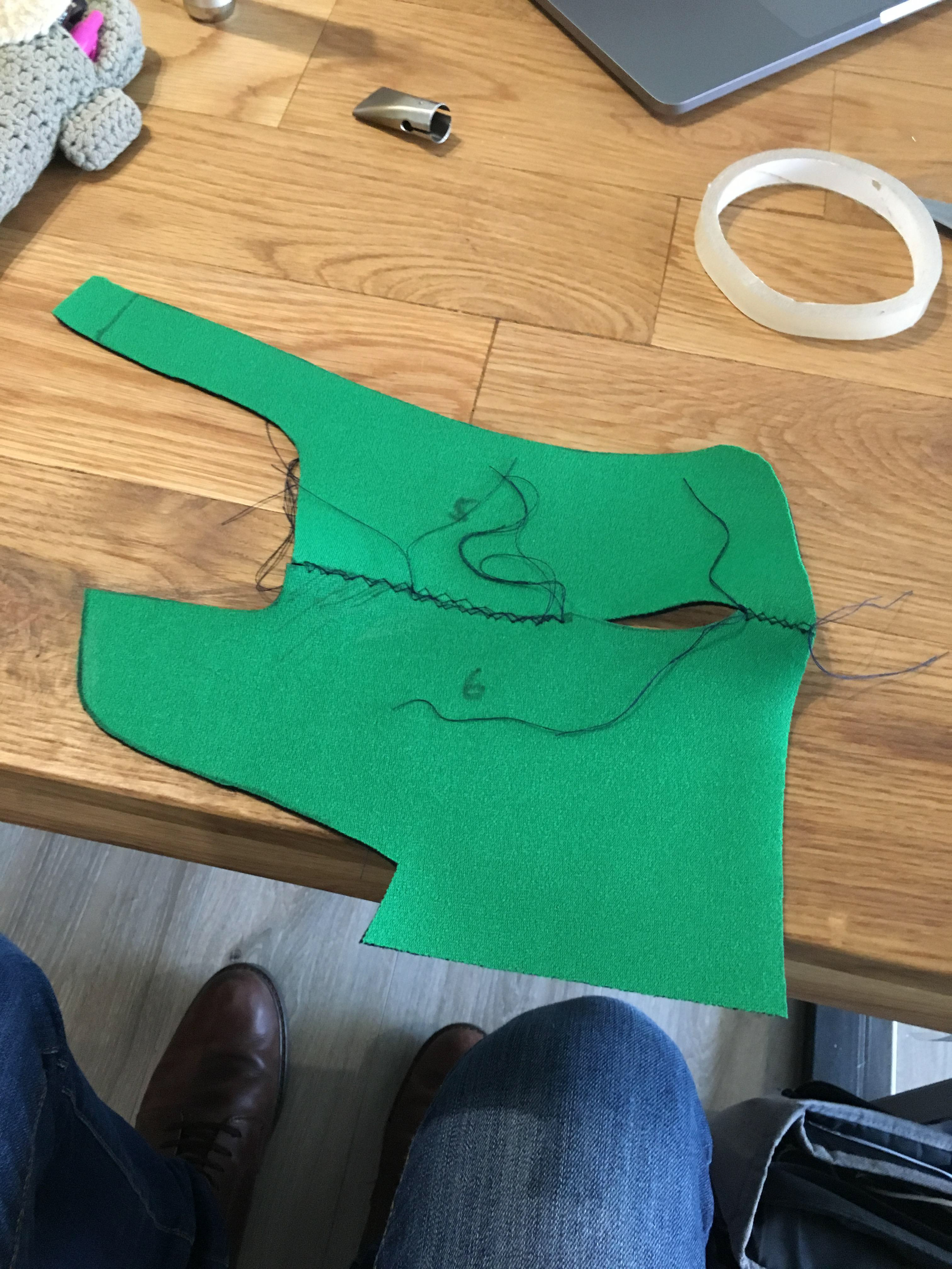 Paper to neoprene (and an unhappy sewing machine...)