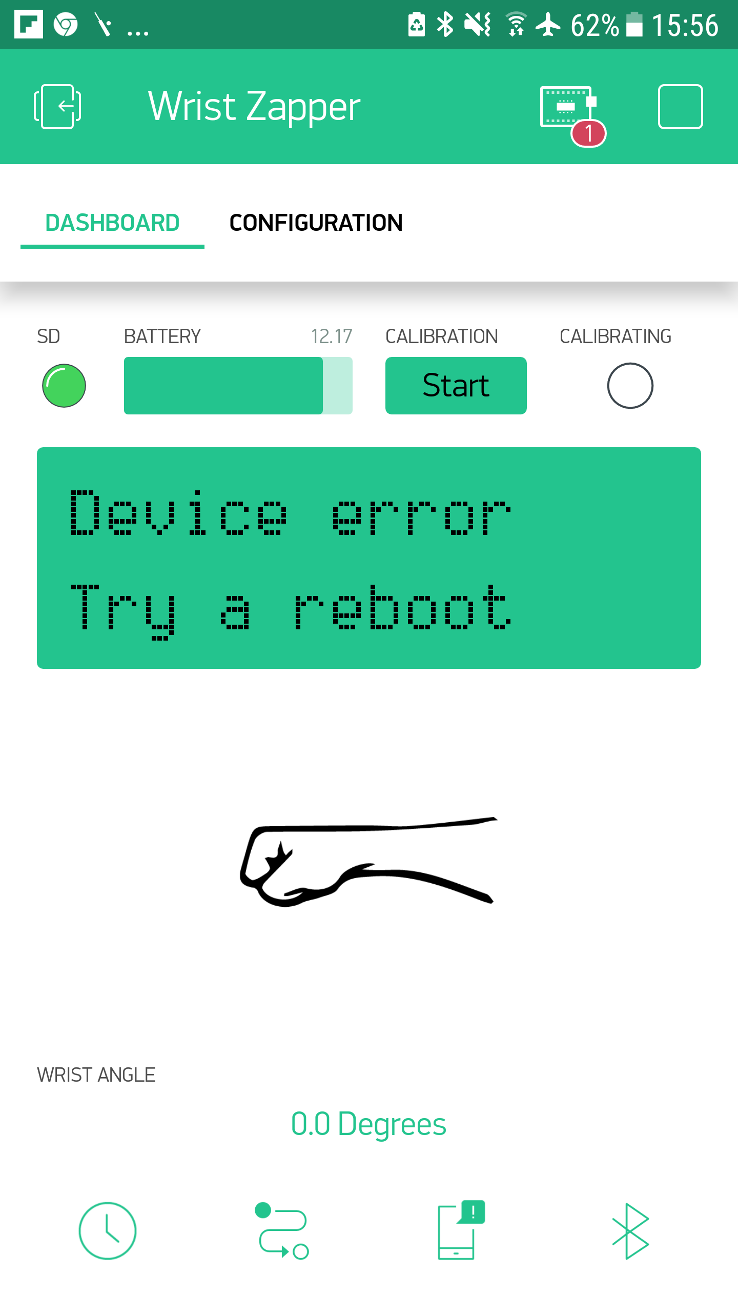 Main screen. Issue with IMU connections