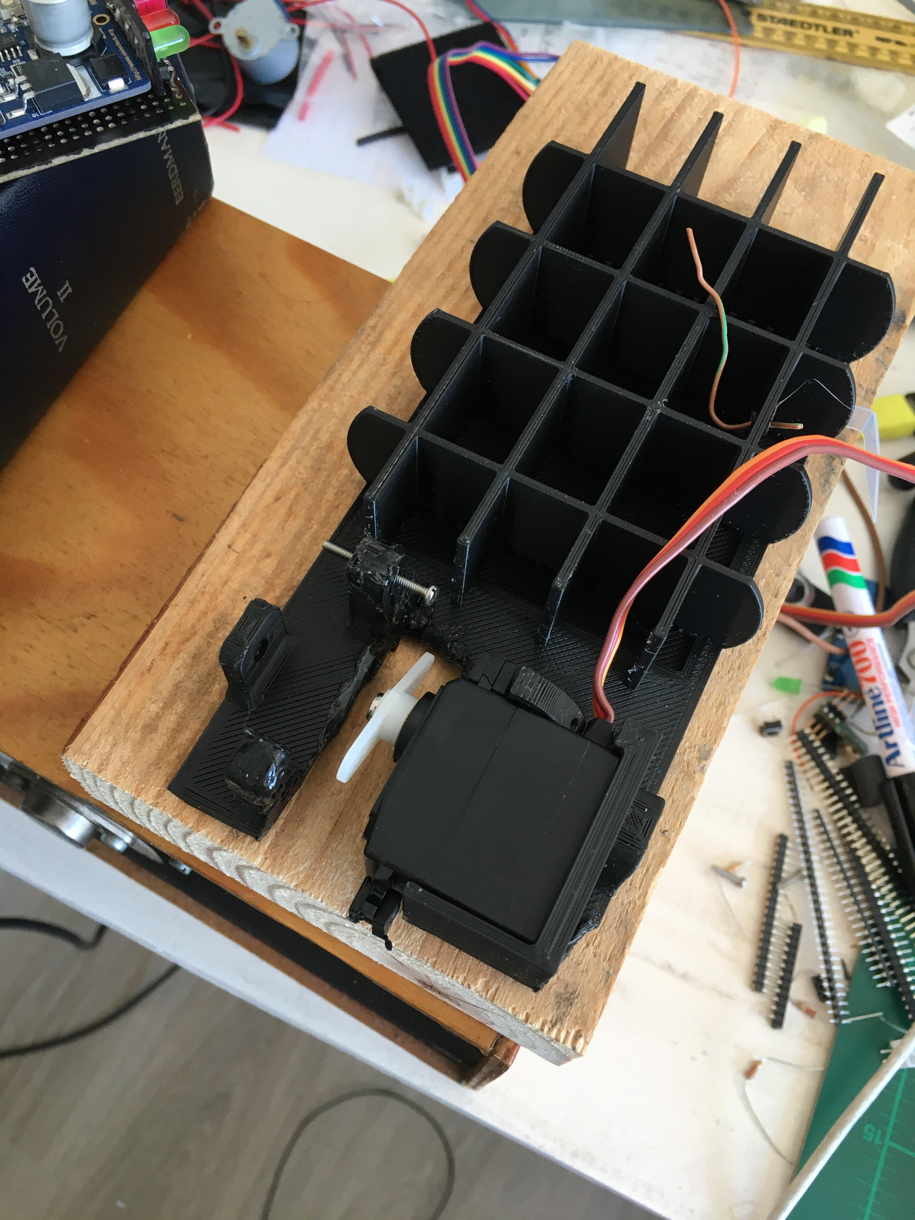 Showing how the servo fits