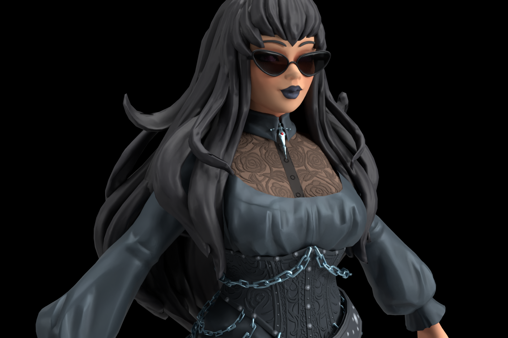 Hawthorne blouse and corset close up.