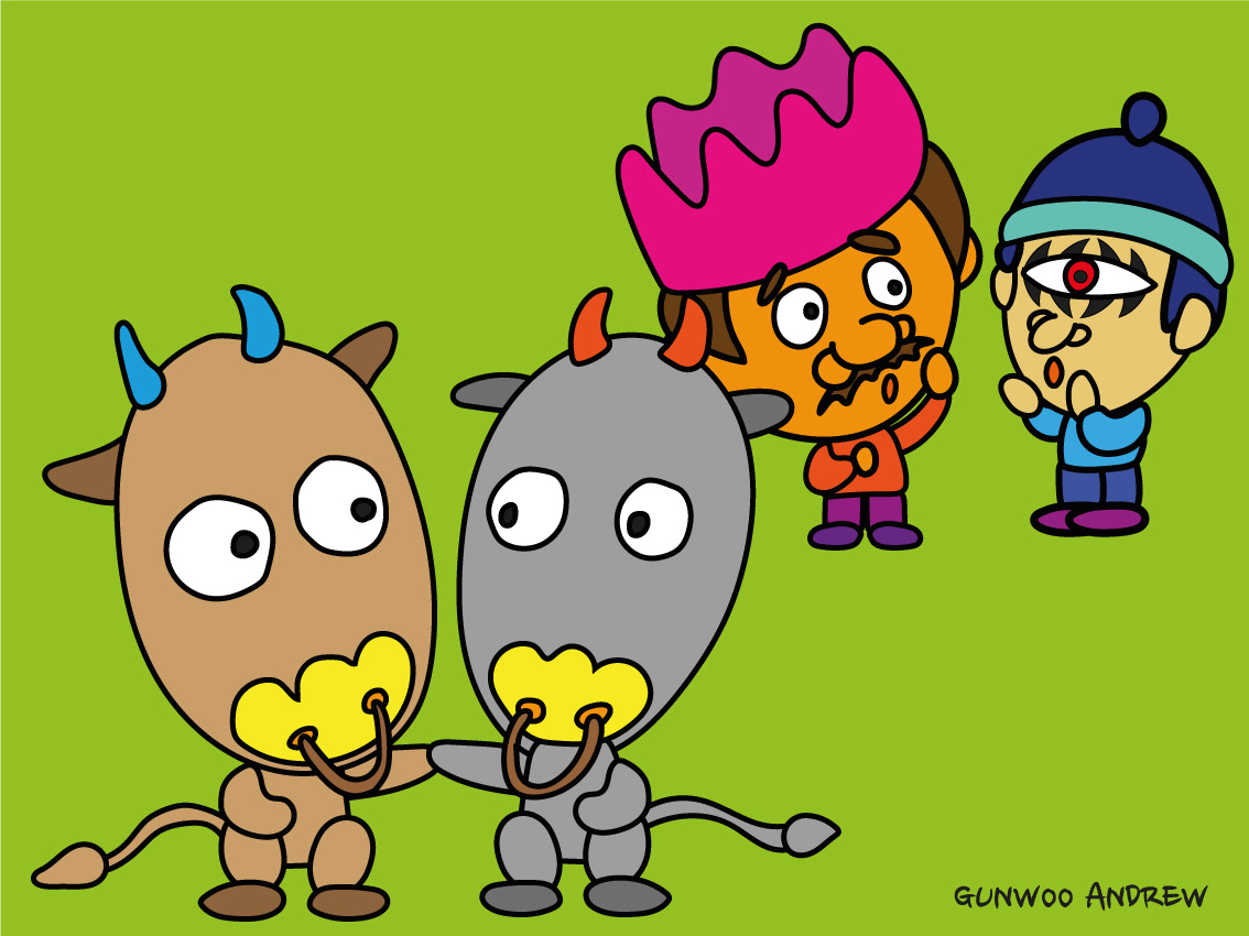 Yellow cow and black cow-01