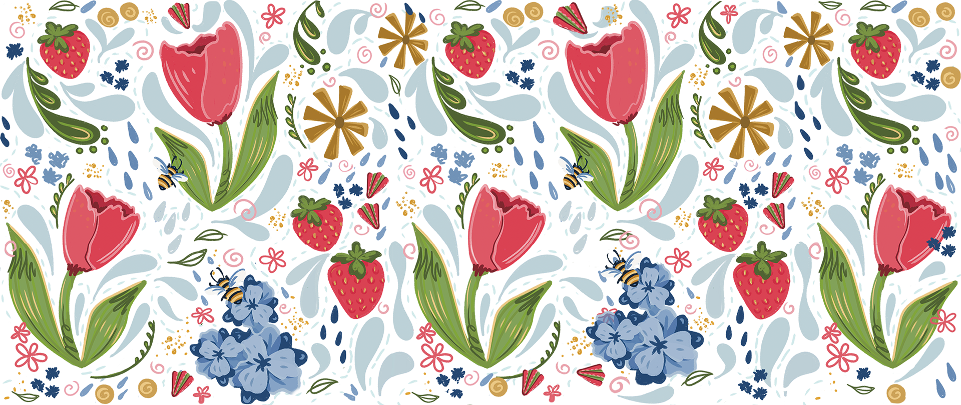 Tulips in the Spring Repeat Pattern