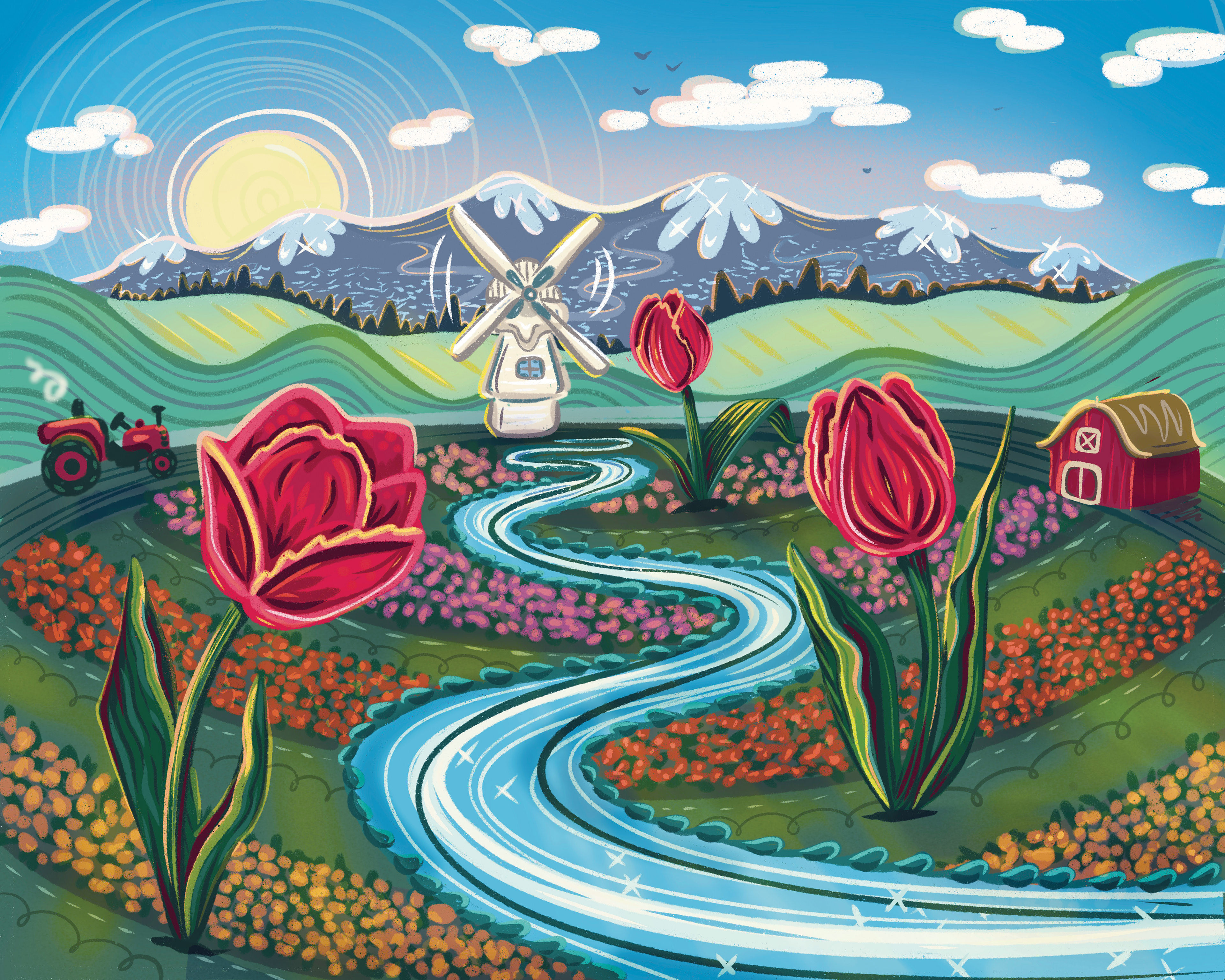 Tulips in Bloom - Utility Box Wrap Project for Burlington Washington