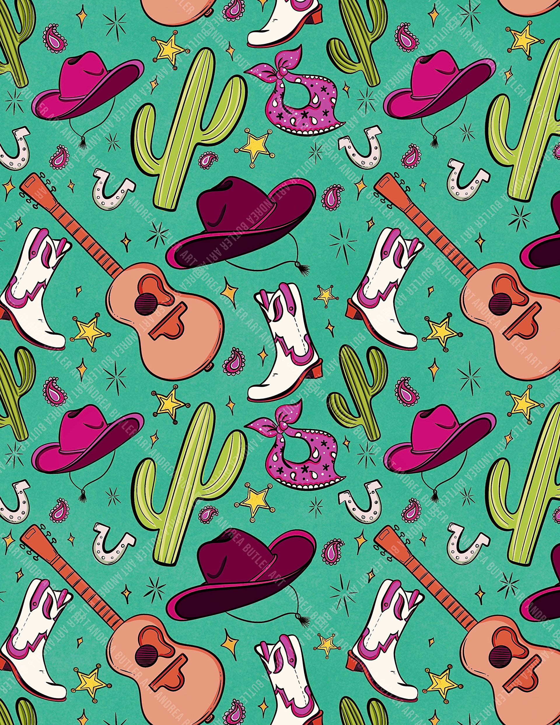 Cowgirl Repeat Pattern
