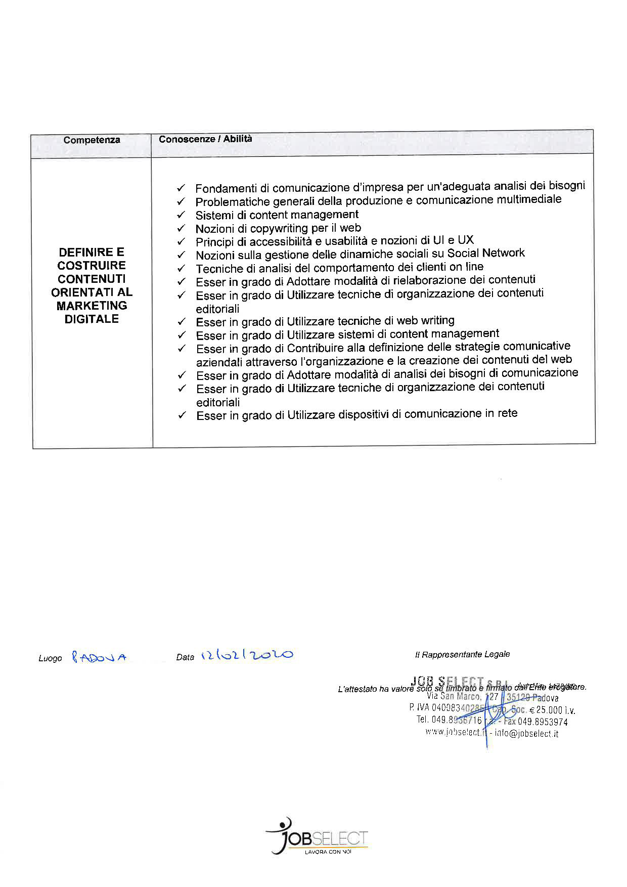 Attestato Web Designer