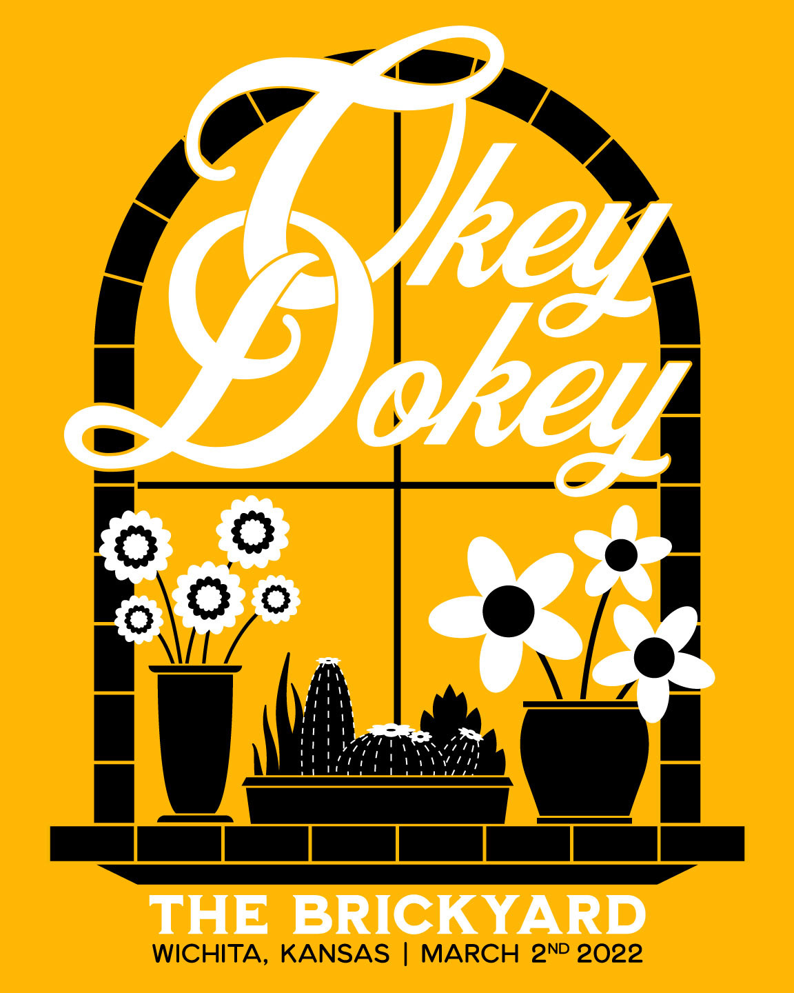 Gig poster concept for the band Okey Dokey - 2023