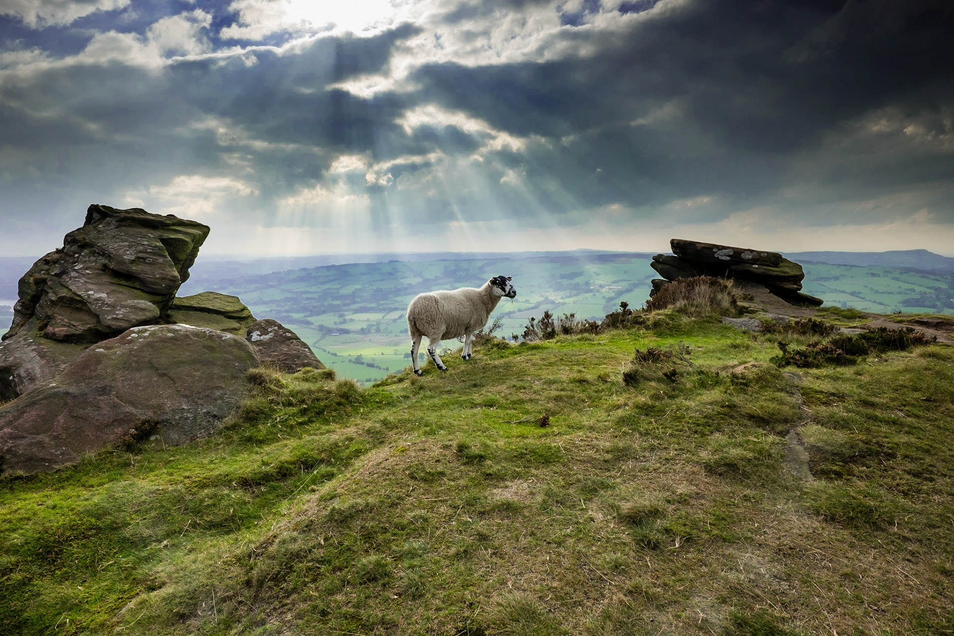 A rocky outcrop in the Peak District