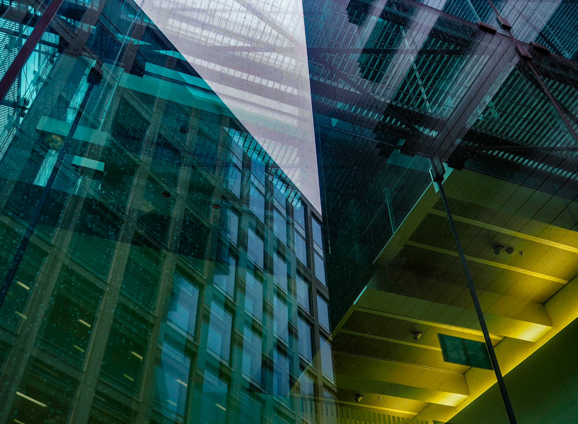 Manchester City Centre in the rain