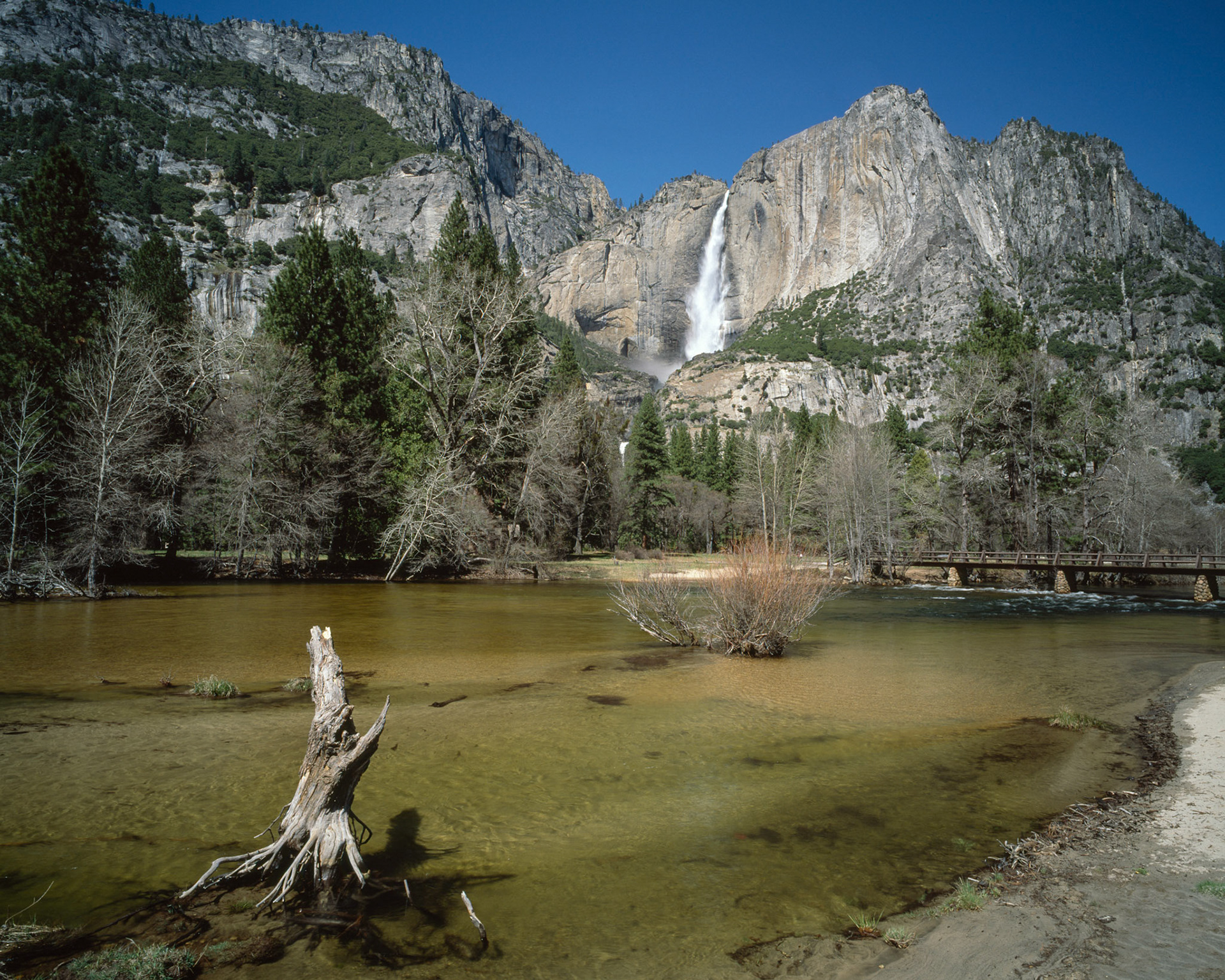 Yosemite Falls and Merced River