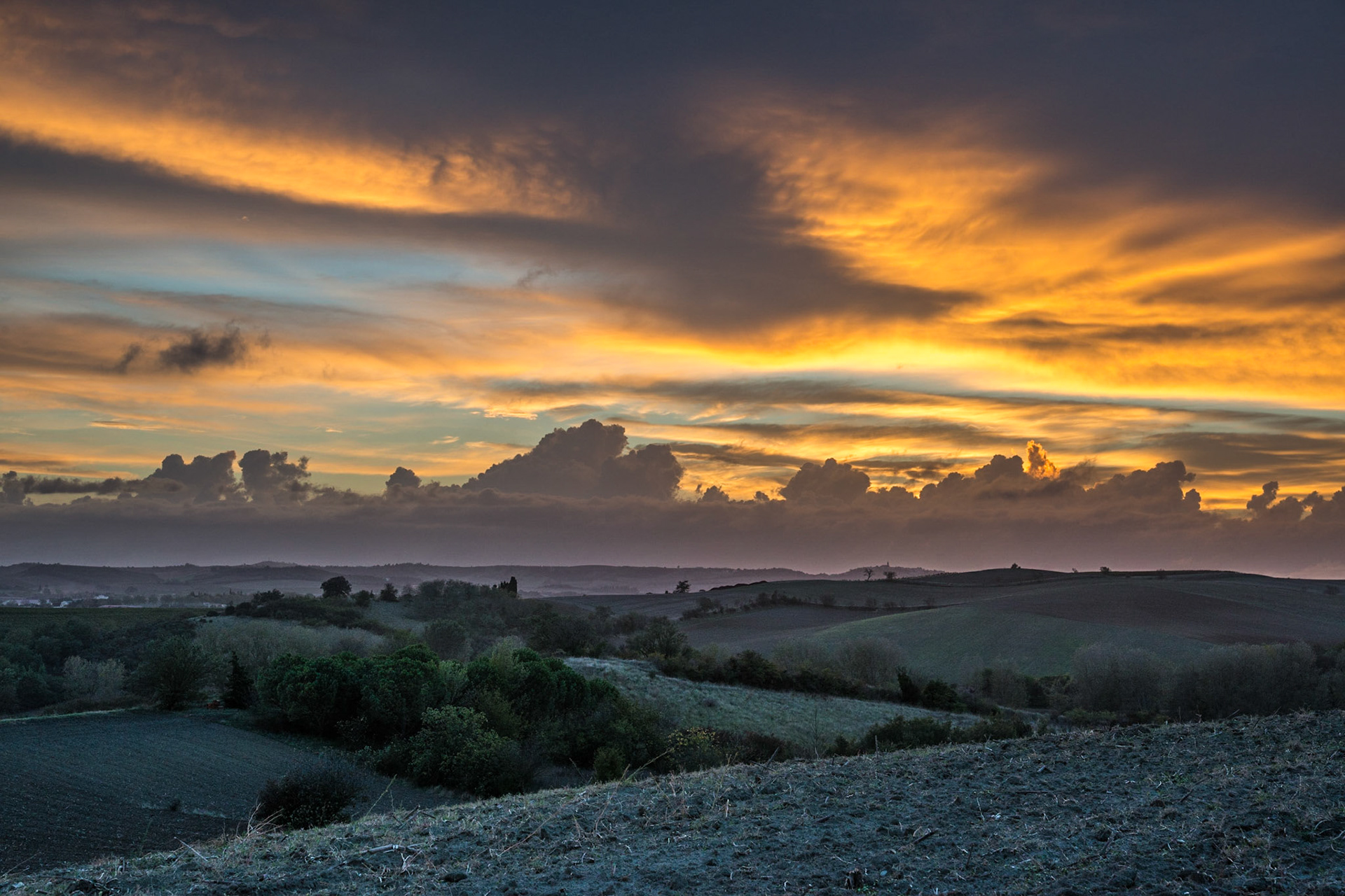 Sunset, Pyrenees foothills