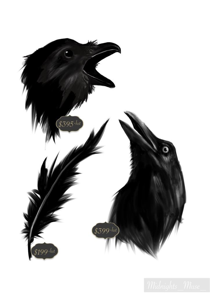Bird tattoos flash design by Shauna Kelly