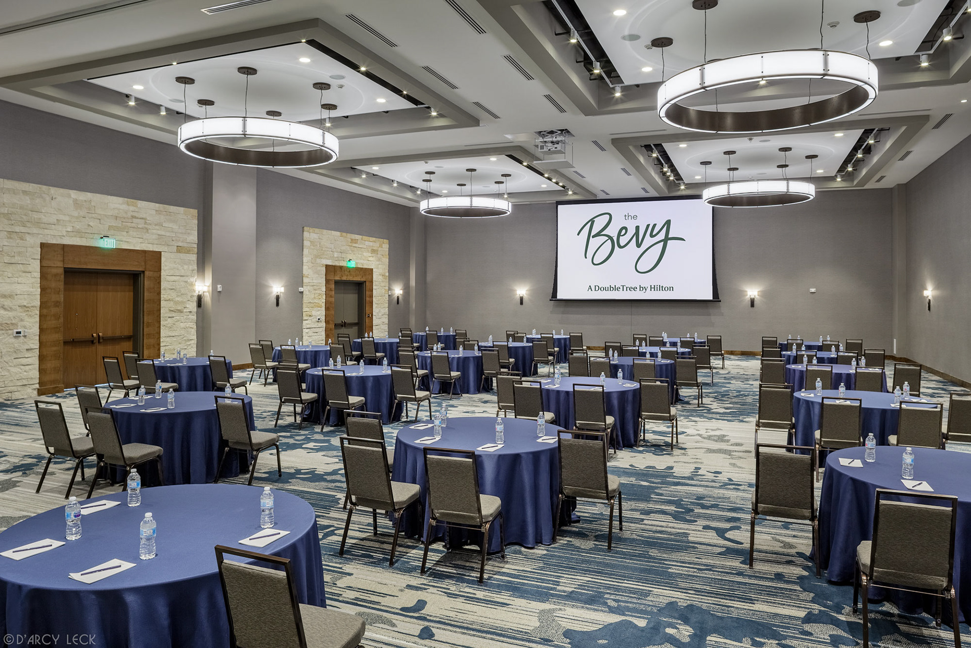 hotel photographer D'Arcy Leck photographs the ballroom meeting space at The Bevy hotel