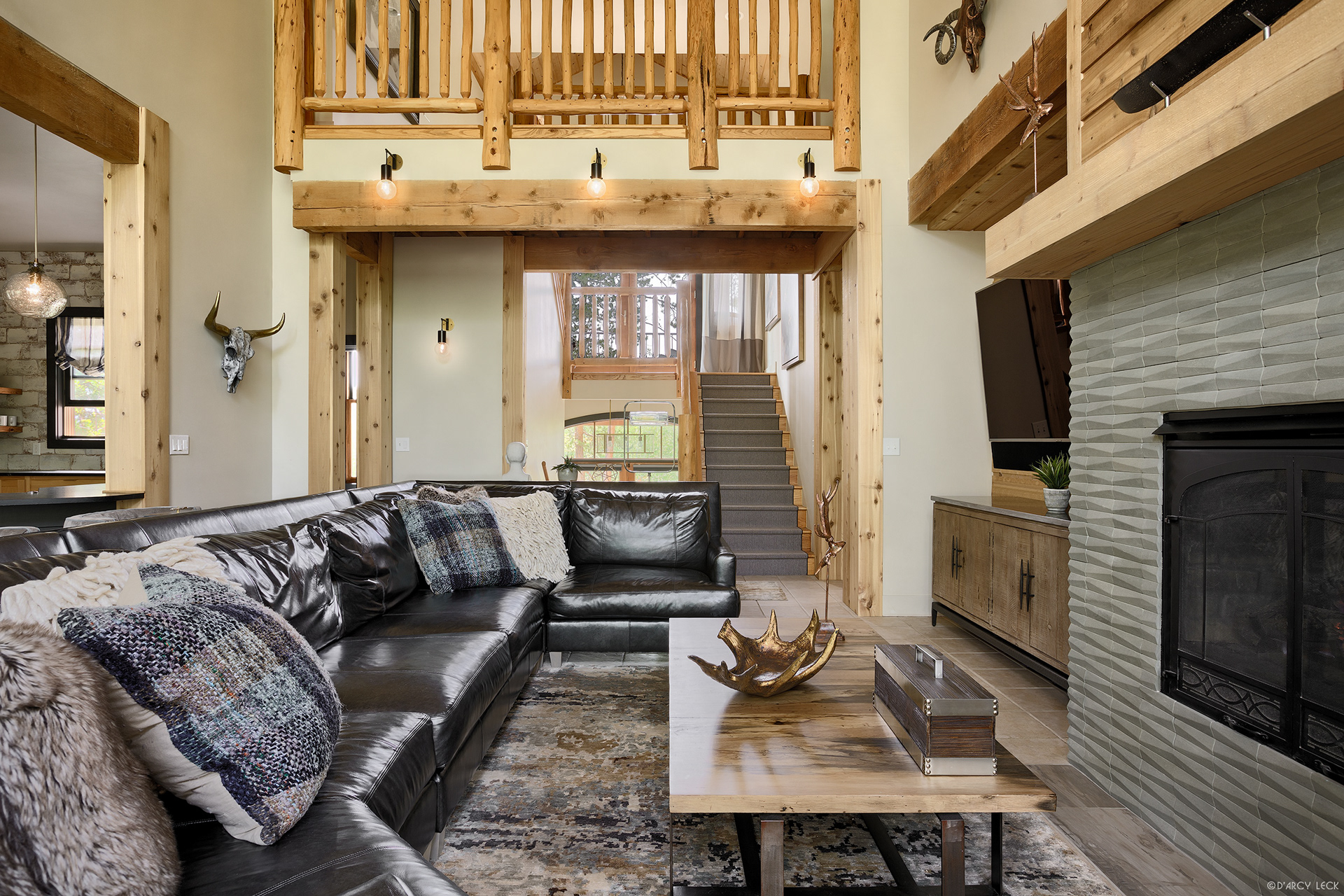 Interior design photographer D'Arcy Leck photographs a residential living room for interior design firm Vintage Elements