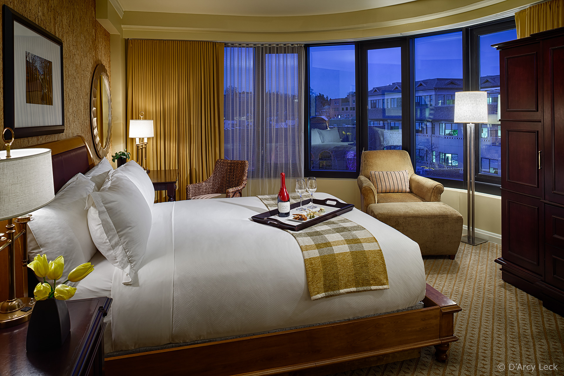 Hotel photography of the St Julien Hotel corner guest room