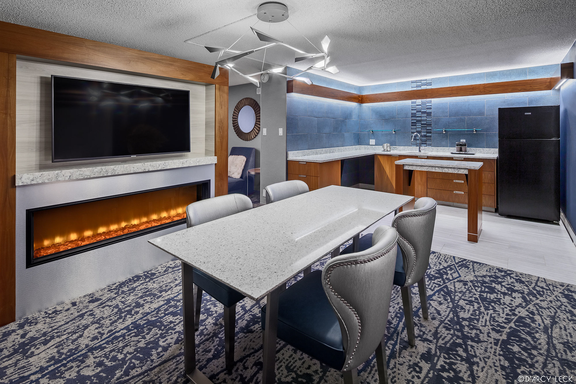 hotel photography of a Doubletree Denver hotel guest suite parlor dining area